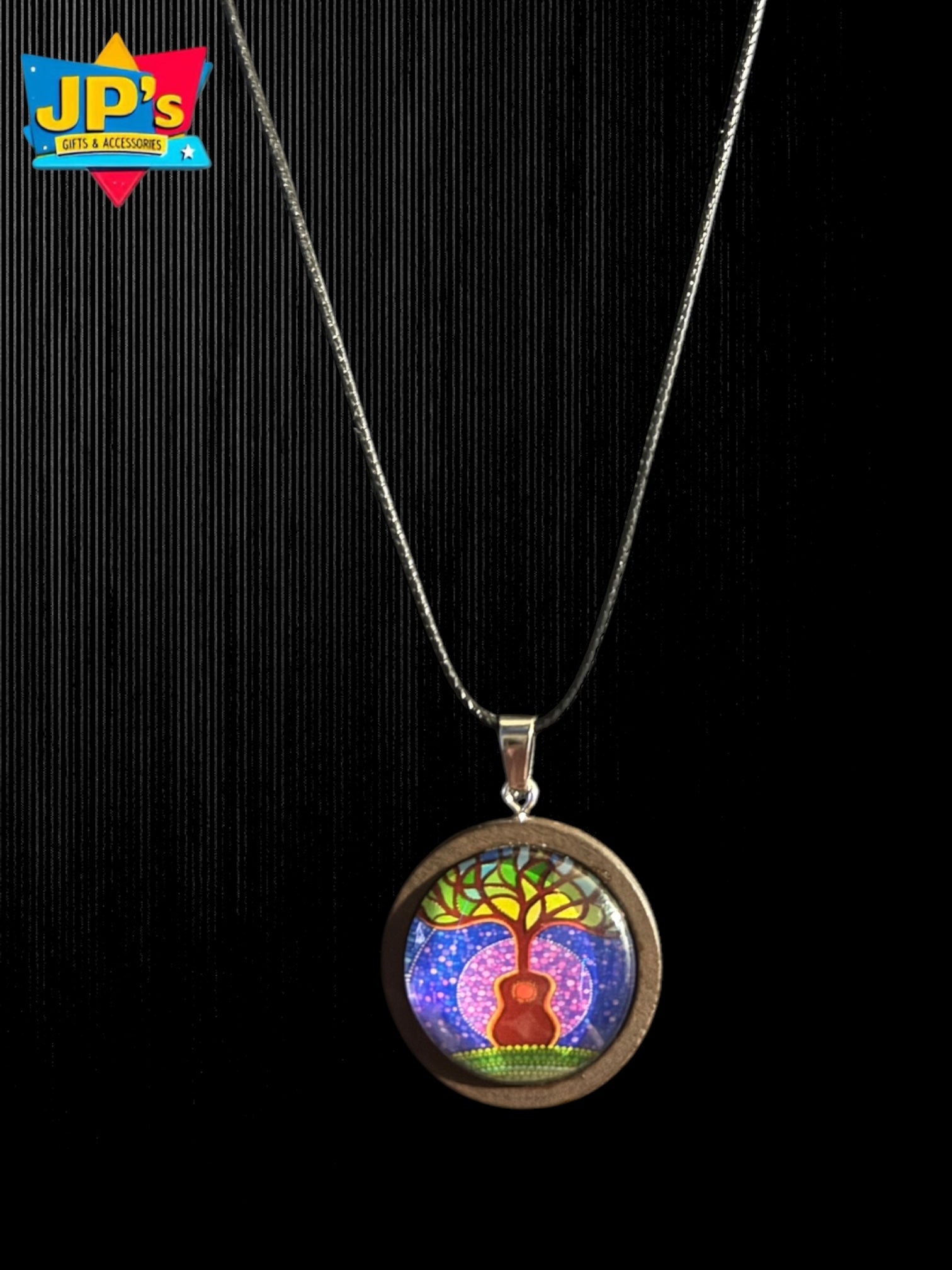 Wooden Cabochon Tree Pendant Necklaces image 5