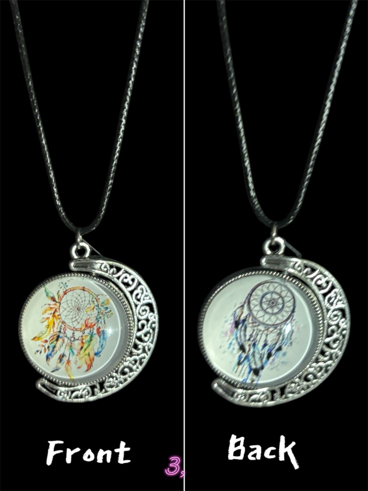 Dreamcatcher Themed Cabochon Spinning Pendant image 2
