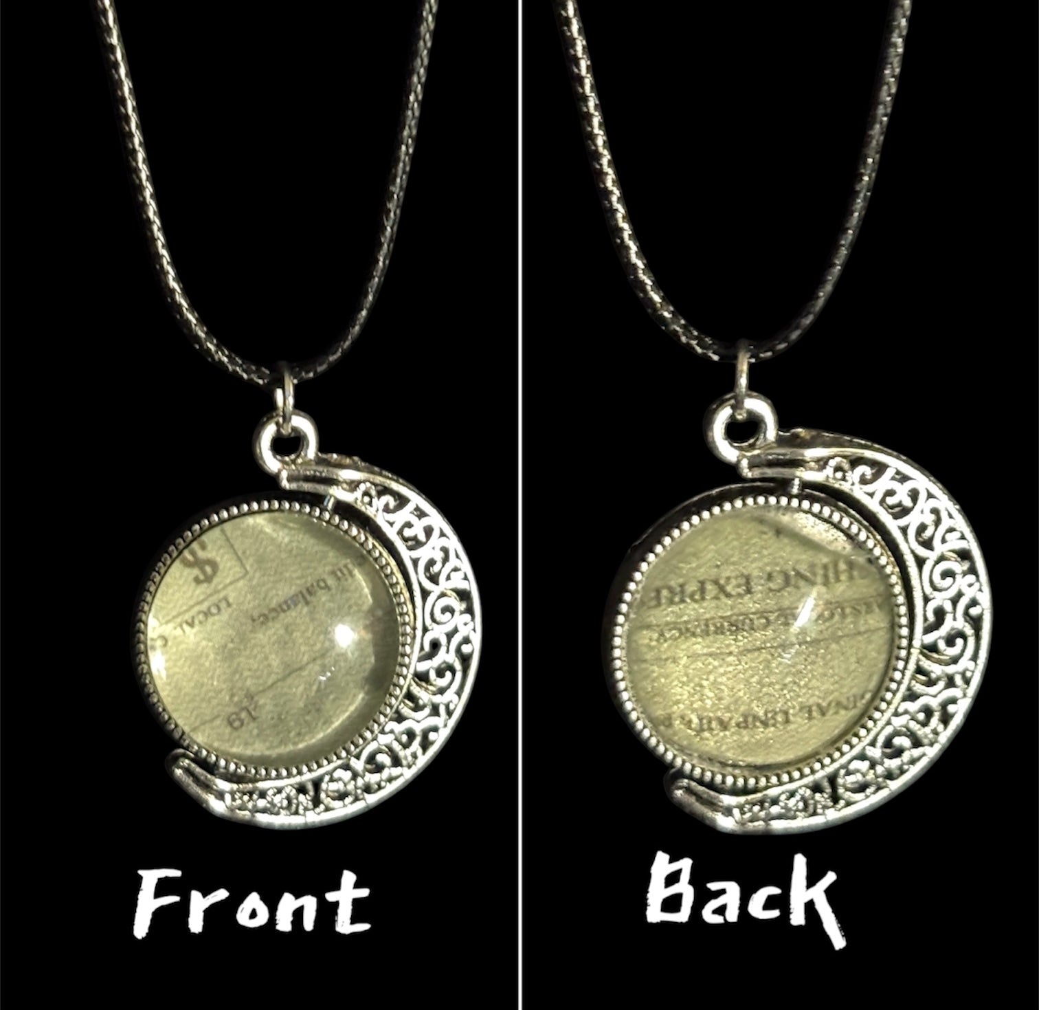 Small Patterned Spinning Pendant Necklaces image 2
