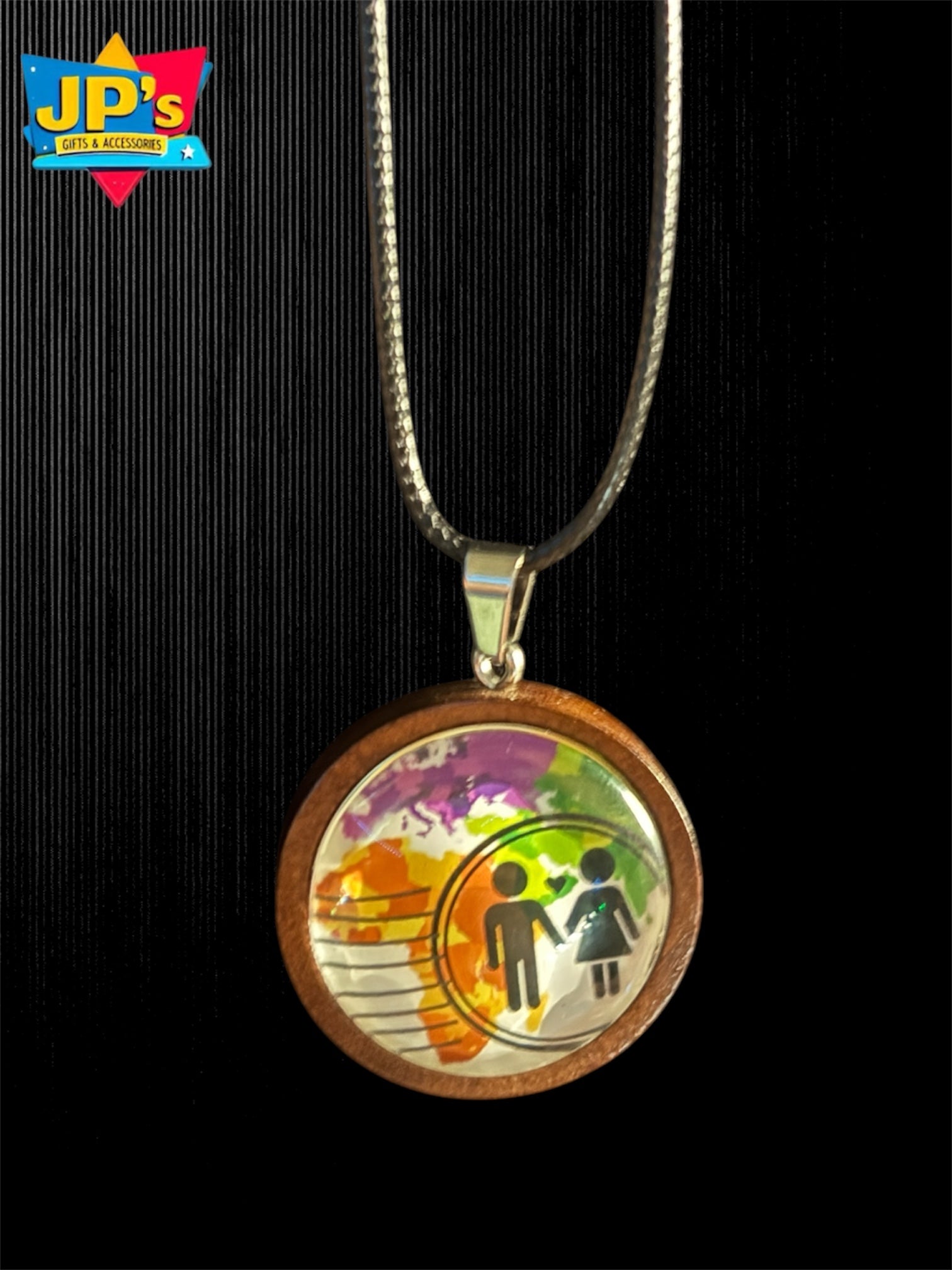 Patterned Wooden Cabochon Pendant Necklaces image 11