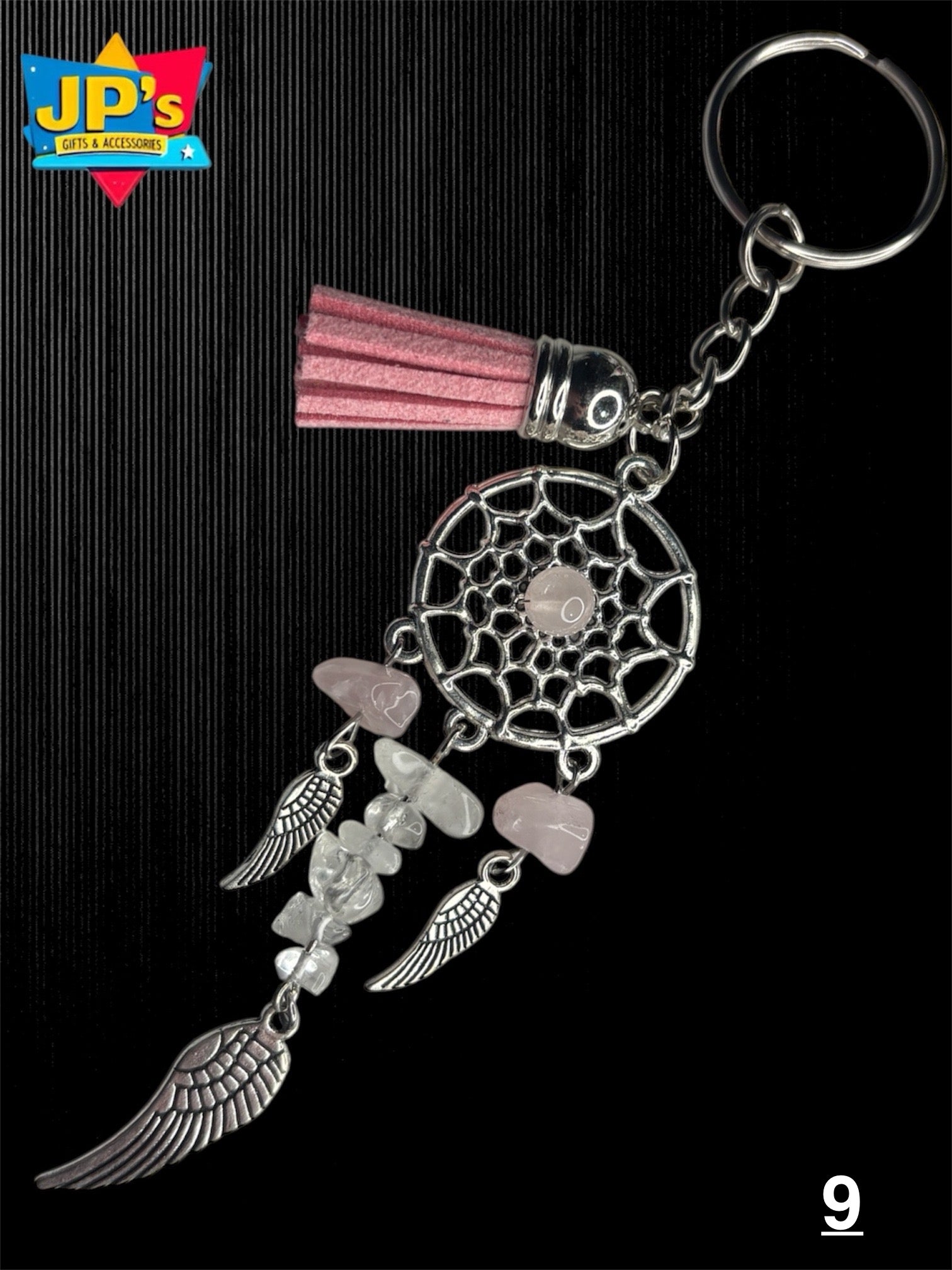 Gemstone Angelwing Dreamcatcher Keyrings image 9