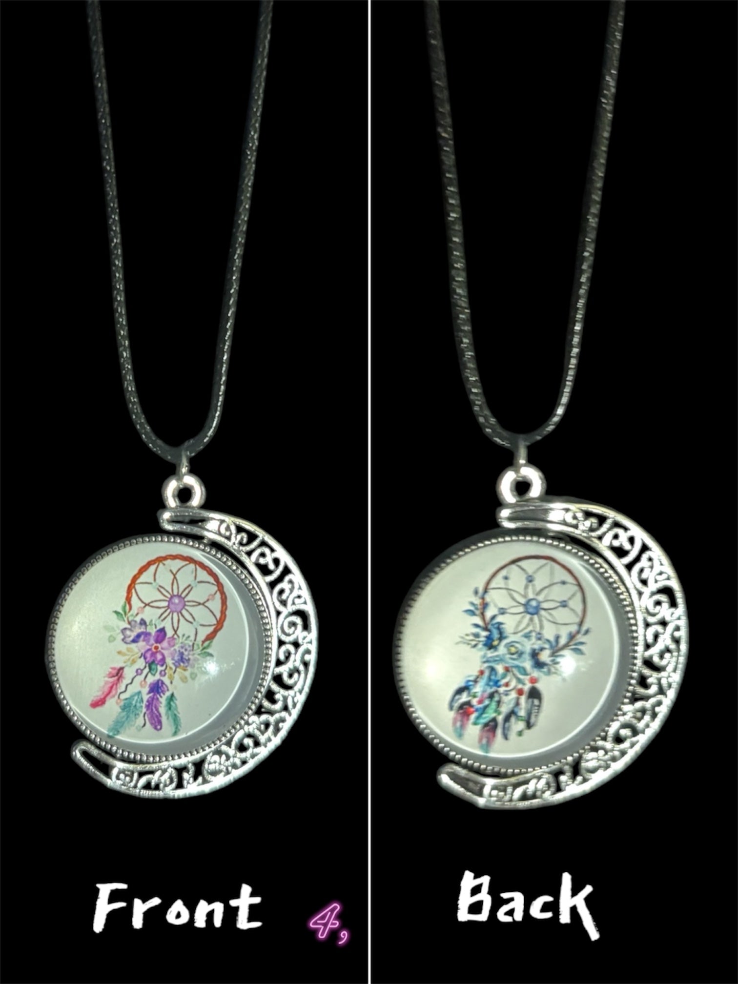 Dreamcatcher Themed Cabochon Spinning Pendant image 3