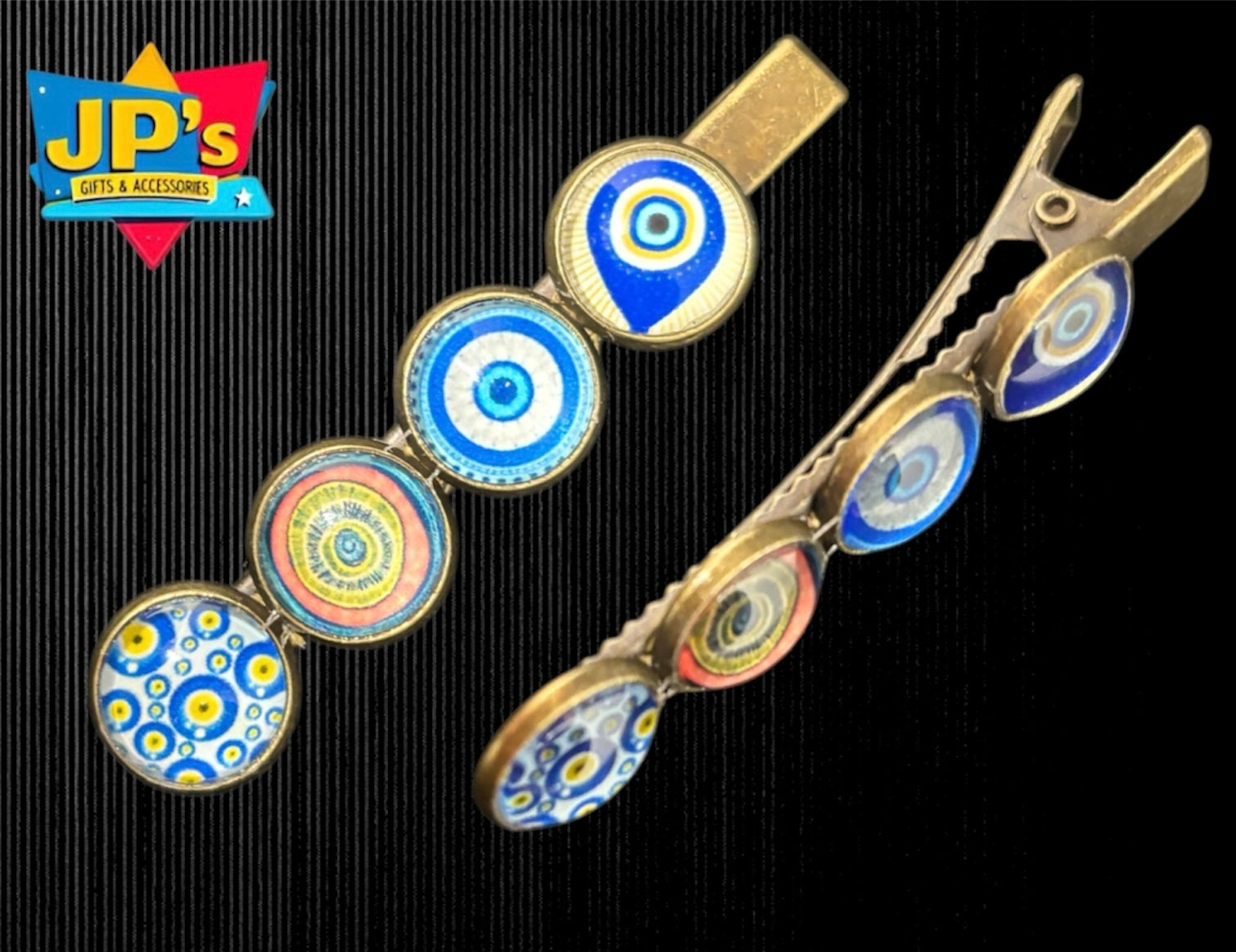 Small Patterned Hair Clips image 3