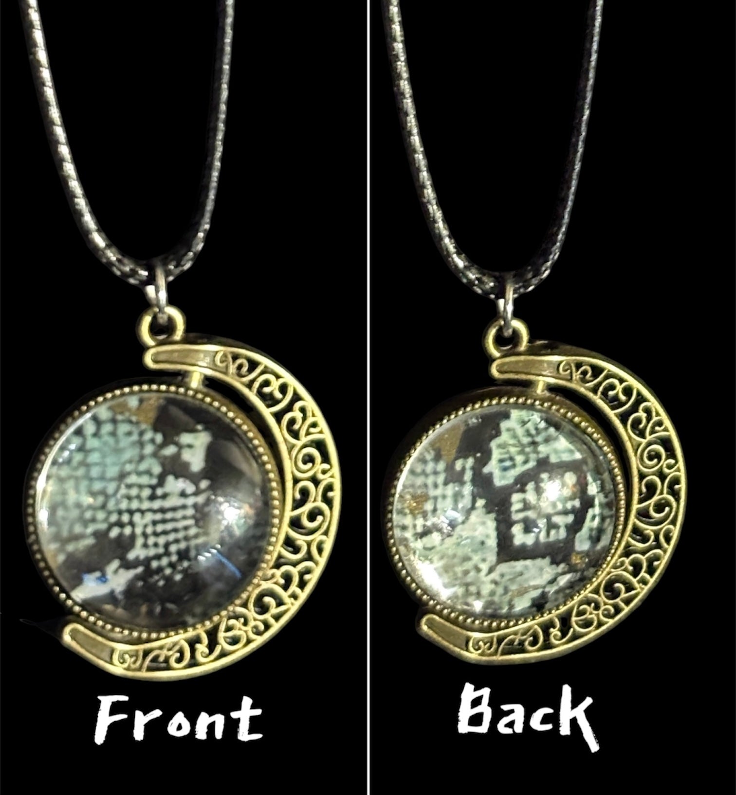 Small Patterned Spinning Pendant Necklaces image 6