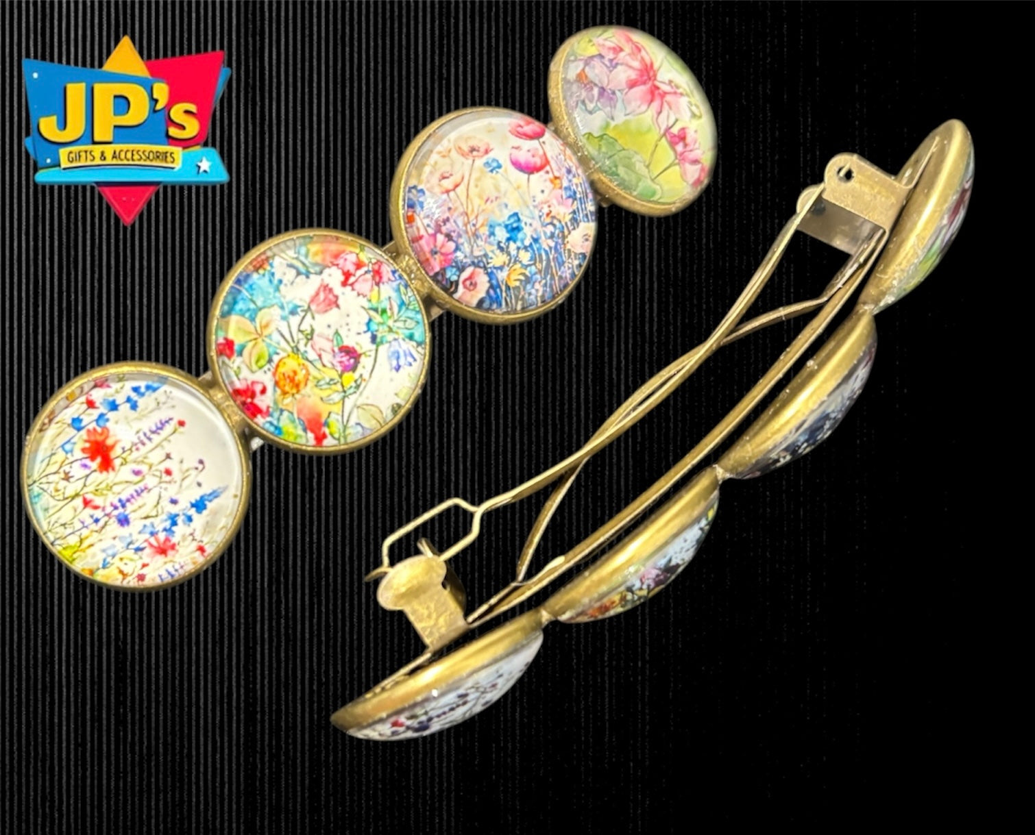 Large Patterned Hair Clips image 1
