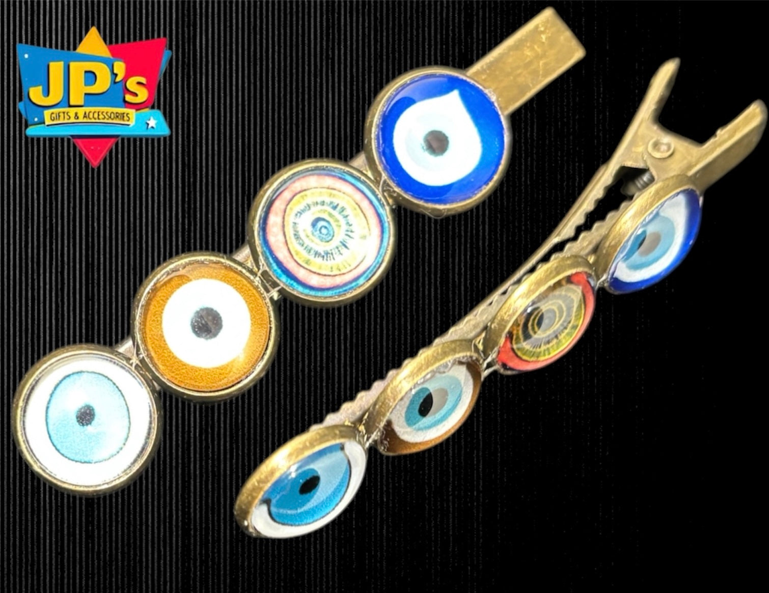 Small Evil Eye Hair Clips image 3