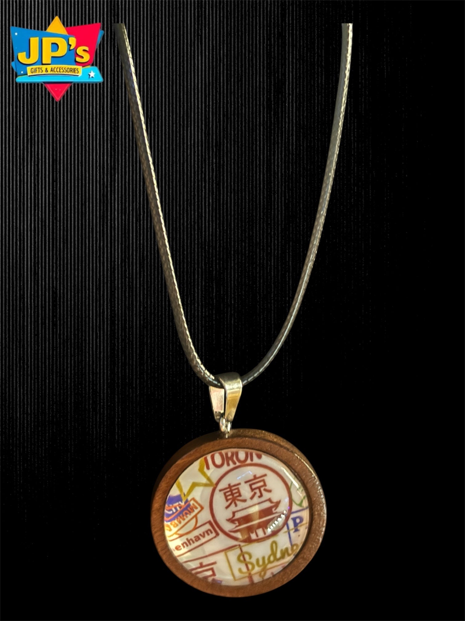 Patterned Wooden Cabochon Pendant Necklaces image 8