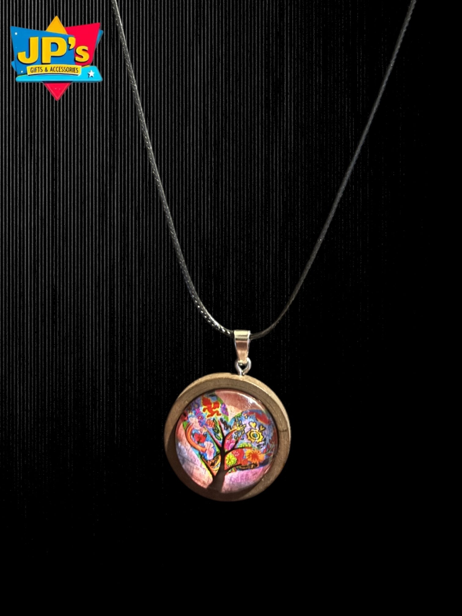Wooden Cabochon Tree Pendant Necklaces image 7