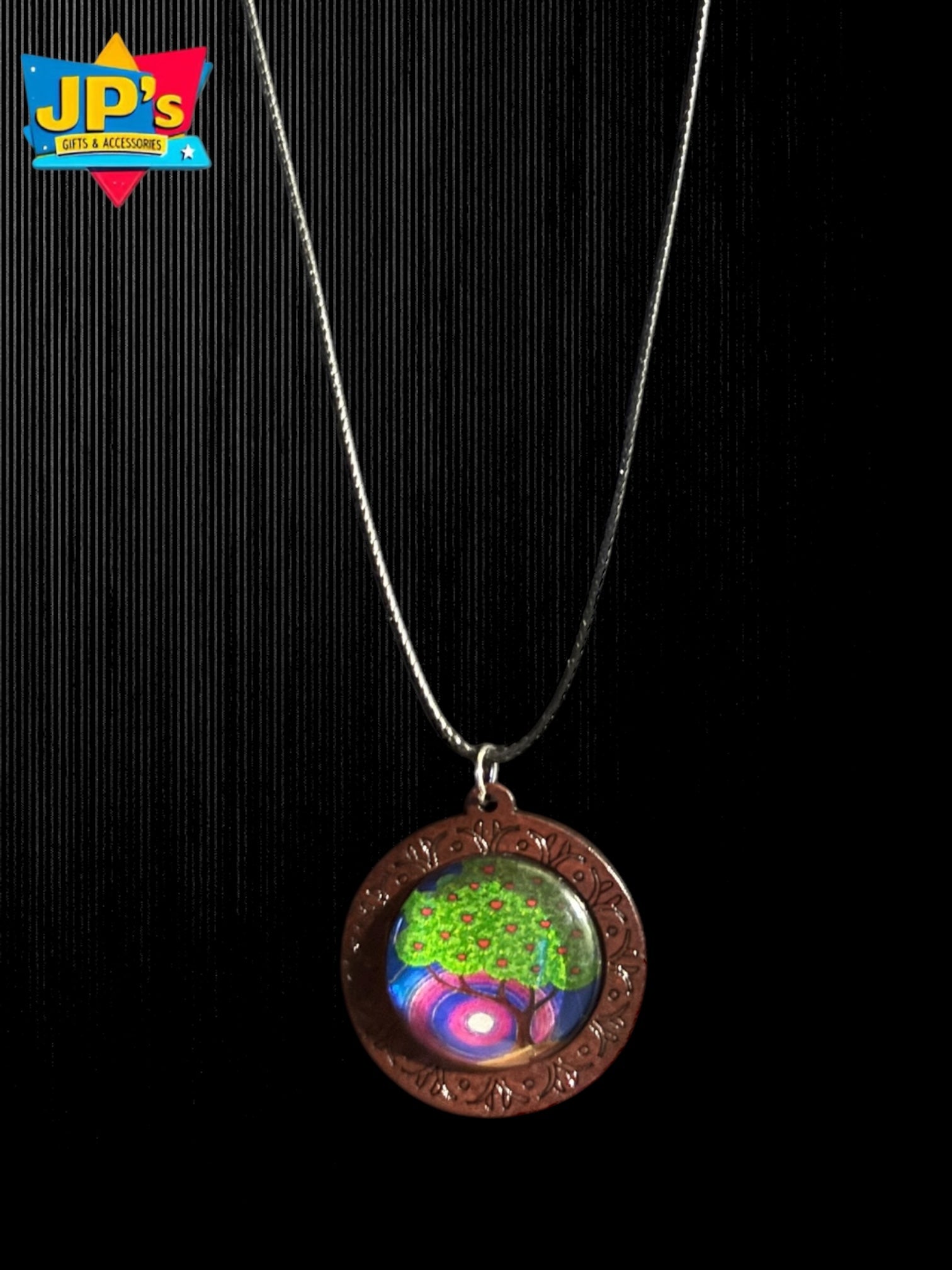 Wooden Cabochon Tree Pendant Necklaces image 9