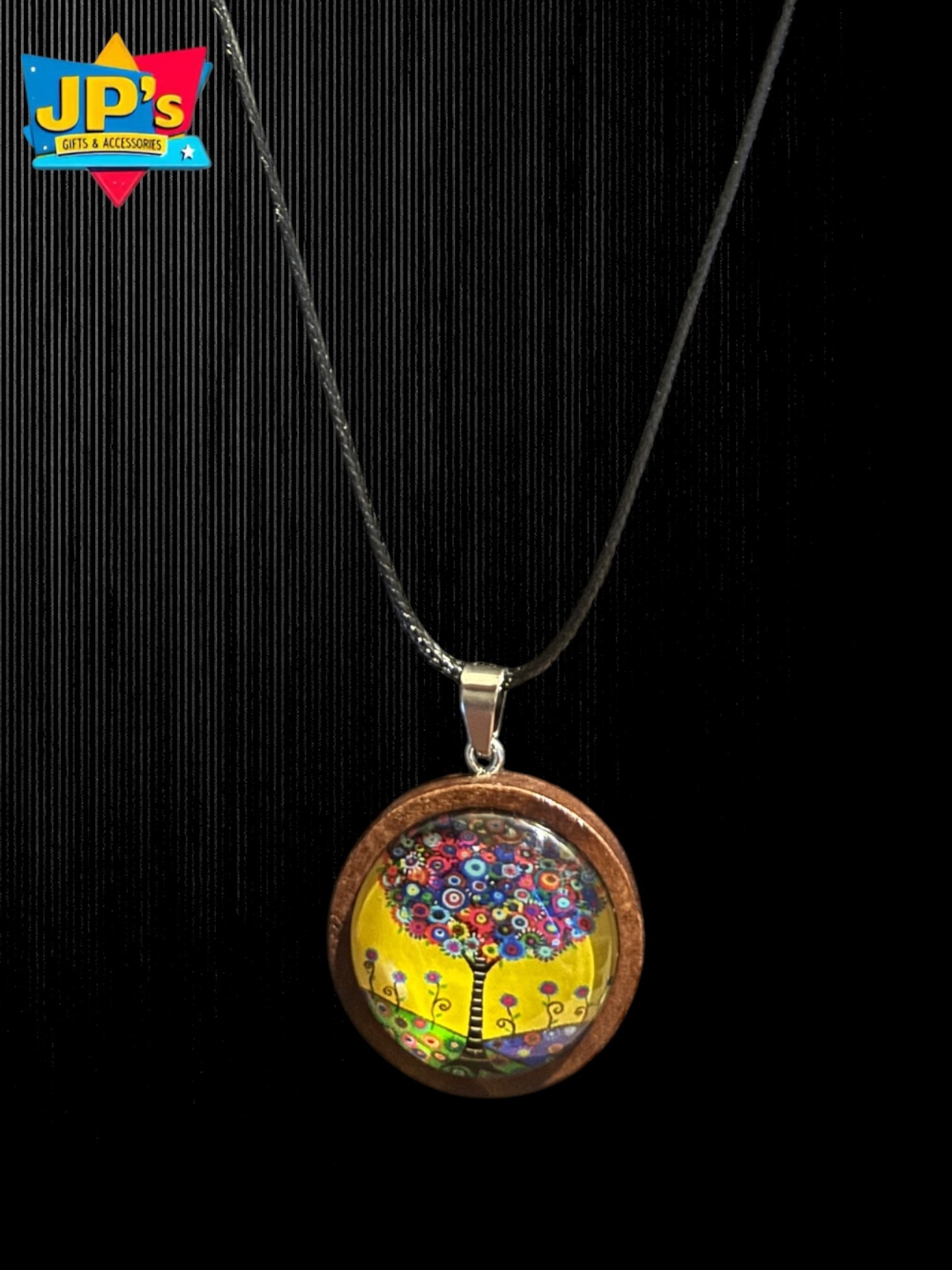 Wooden Cabochon Tree Pendant Necklaces image 6