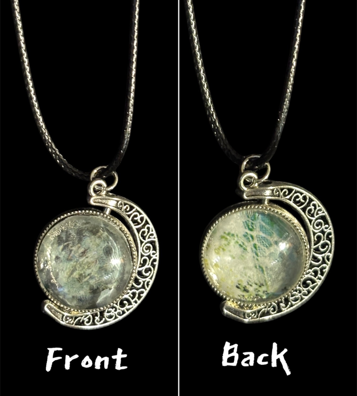 Small Patterned Spinning Pendant Necklaces image 7