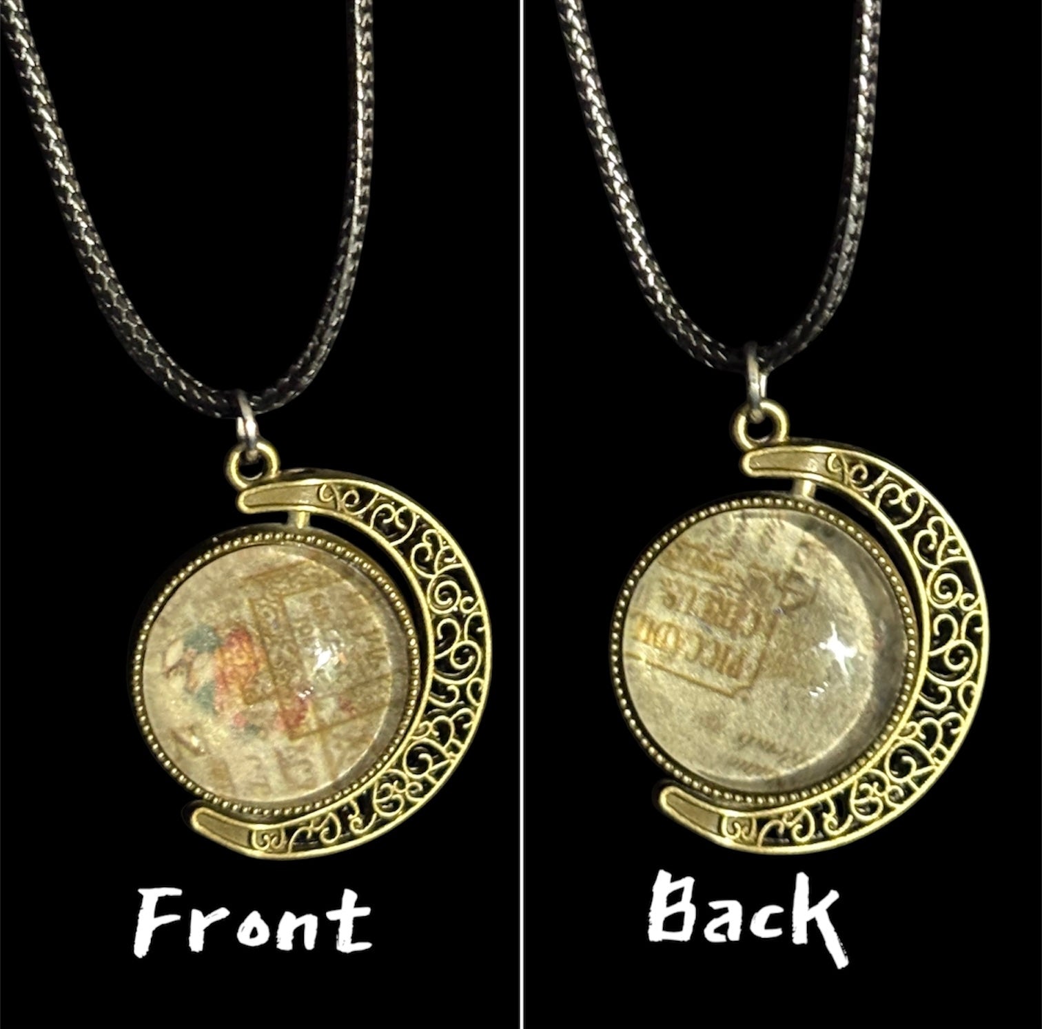Small Patterned Spinning Pendant Necklaces image 1