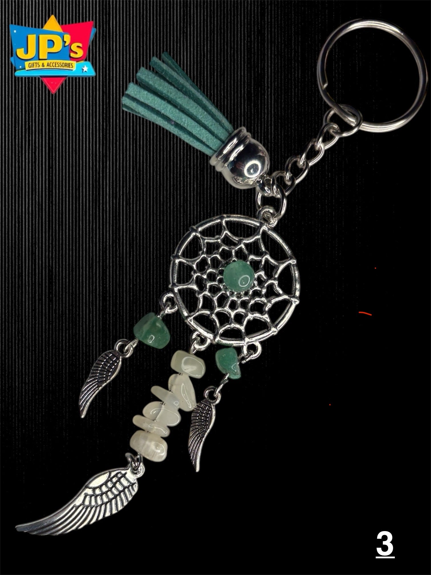 Gemstone Angelwing Dreamcatcher Keyrings image 3