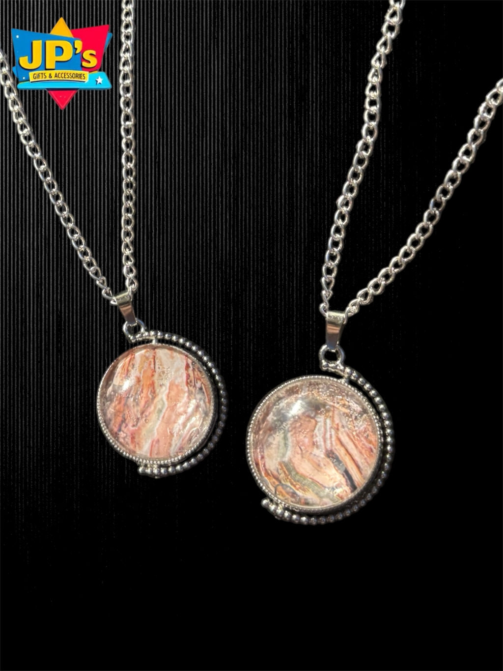 Spinning Patterned Pendant Necklace image 1