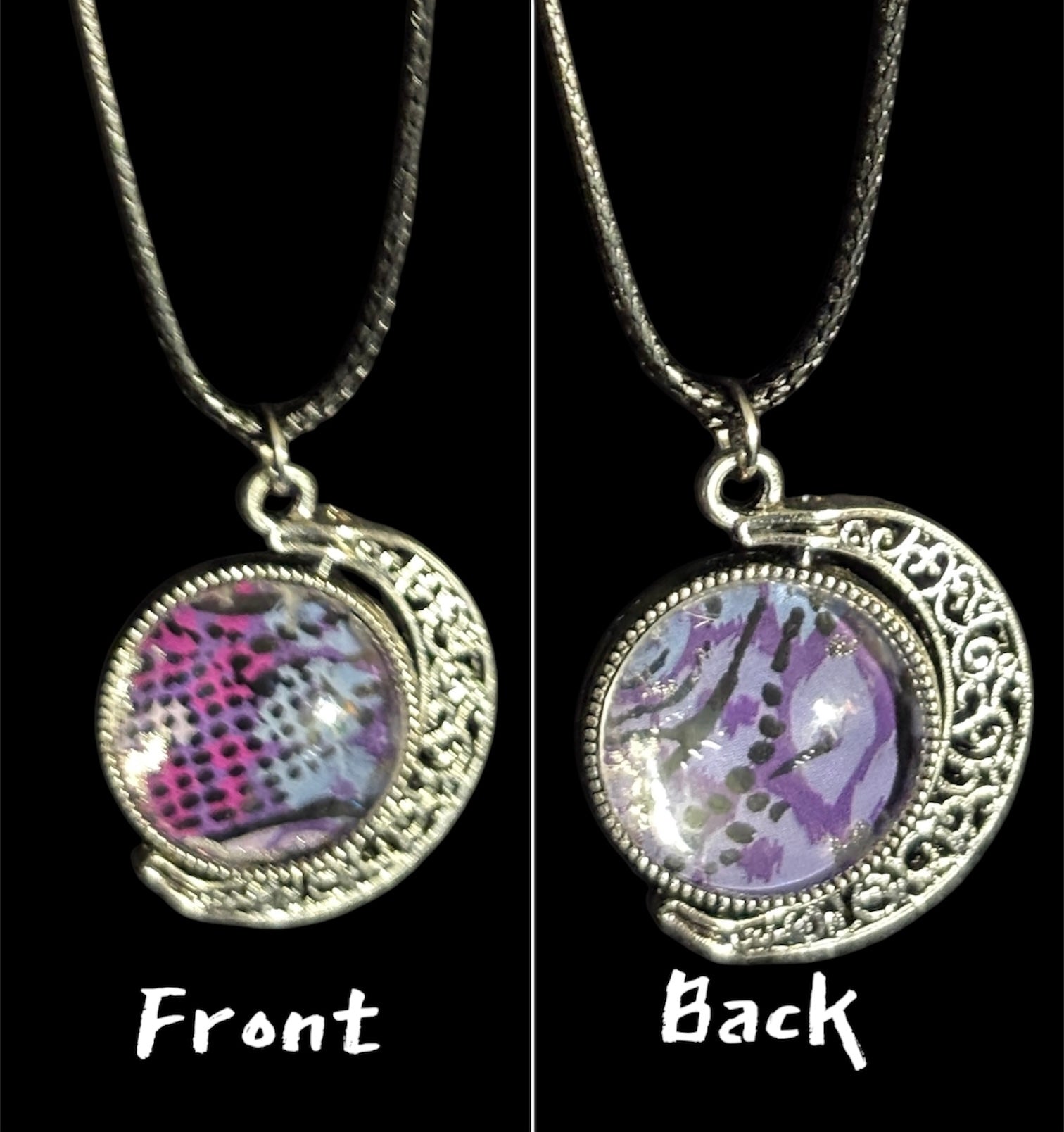 Small Patterned Spinning Pendant Necklaces image 4