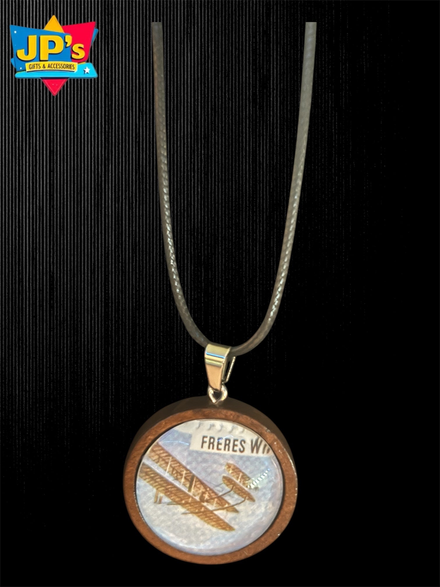 Patterned Wooden Cabochon Pendant Necklaces image 5