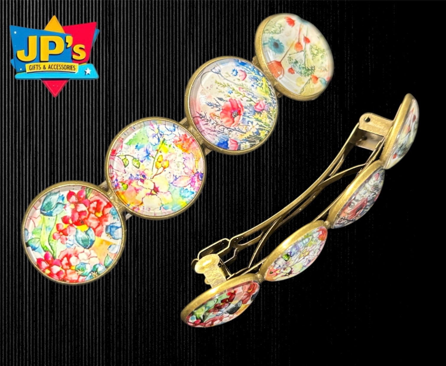 Large Patterned Hair Clips image 2