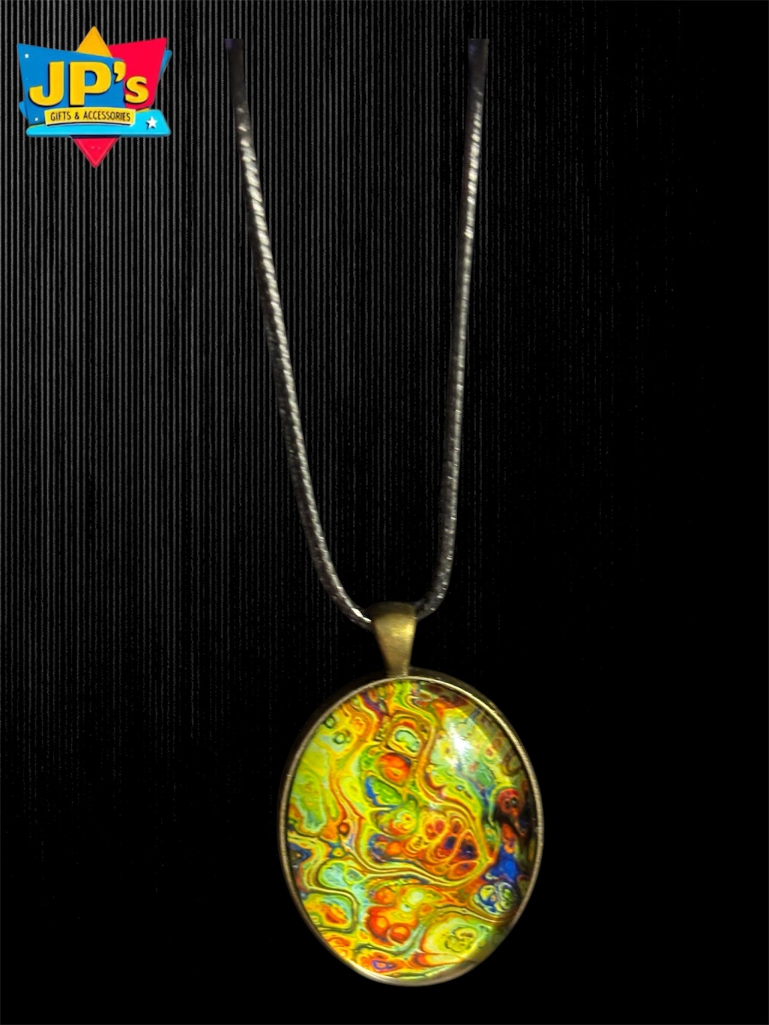 Large Patterned Cabochon Pendant Necklaces image 2