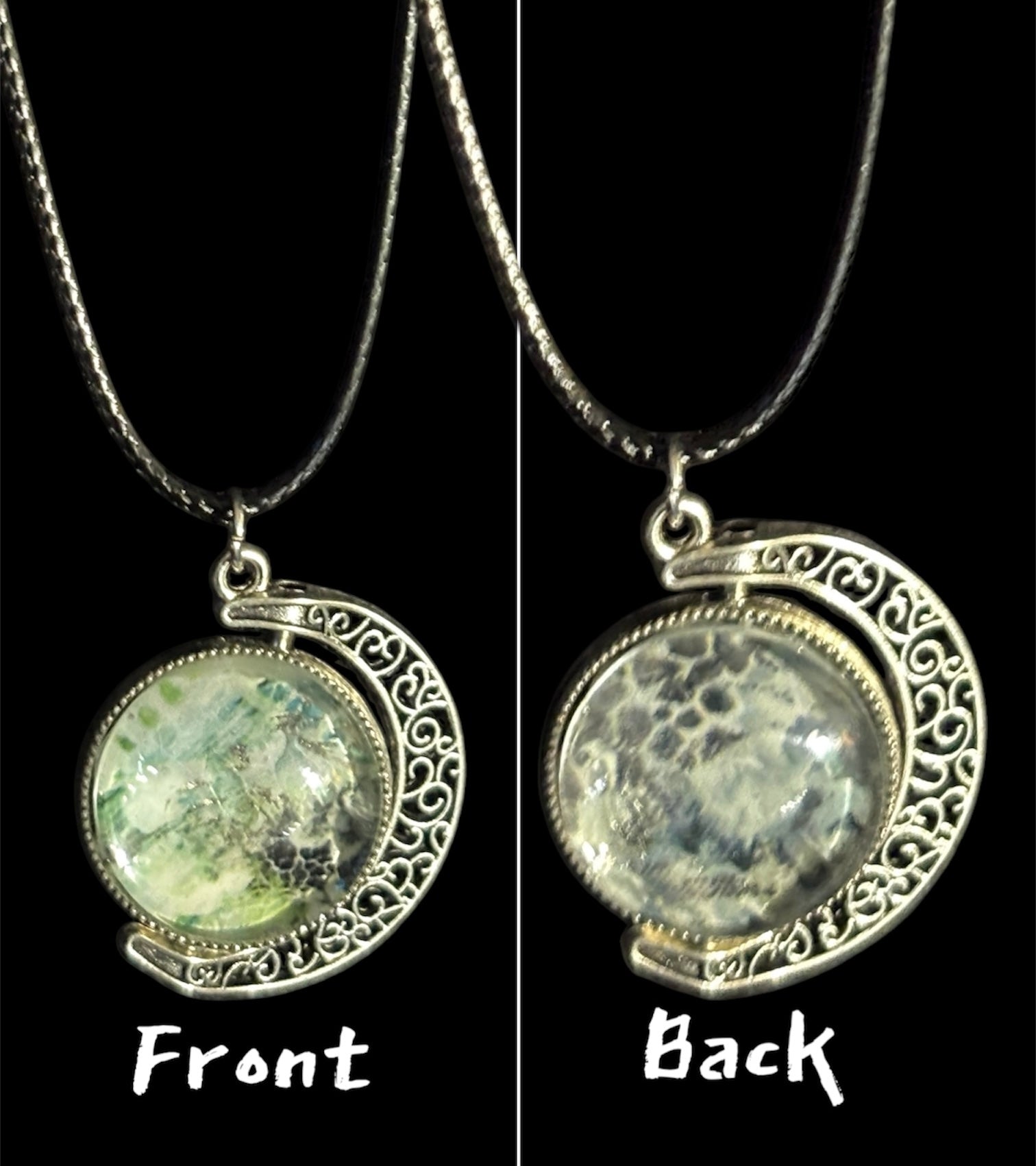 Small Patterned Spinning Pendant Necklaces image 8
