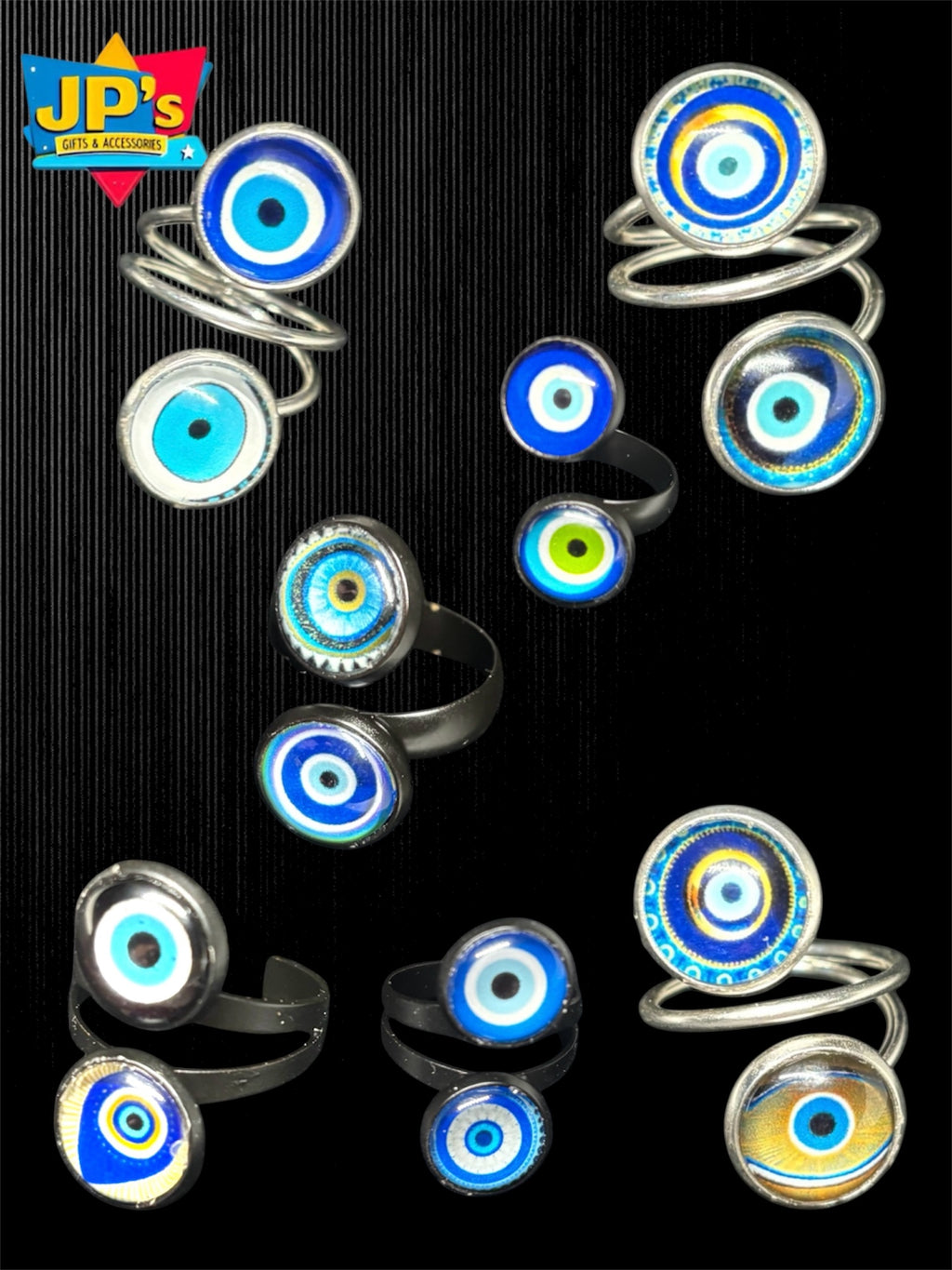 Evil Eye Double Rings image 0