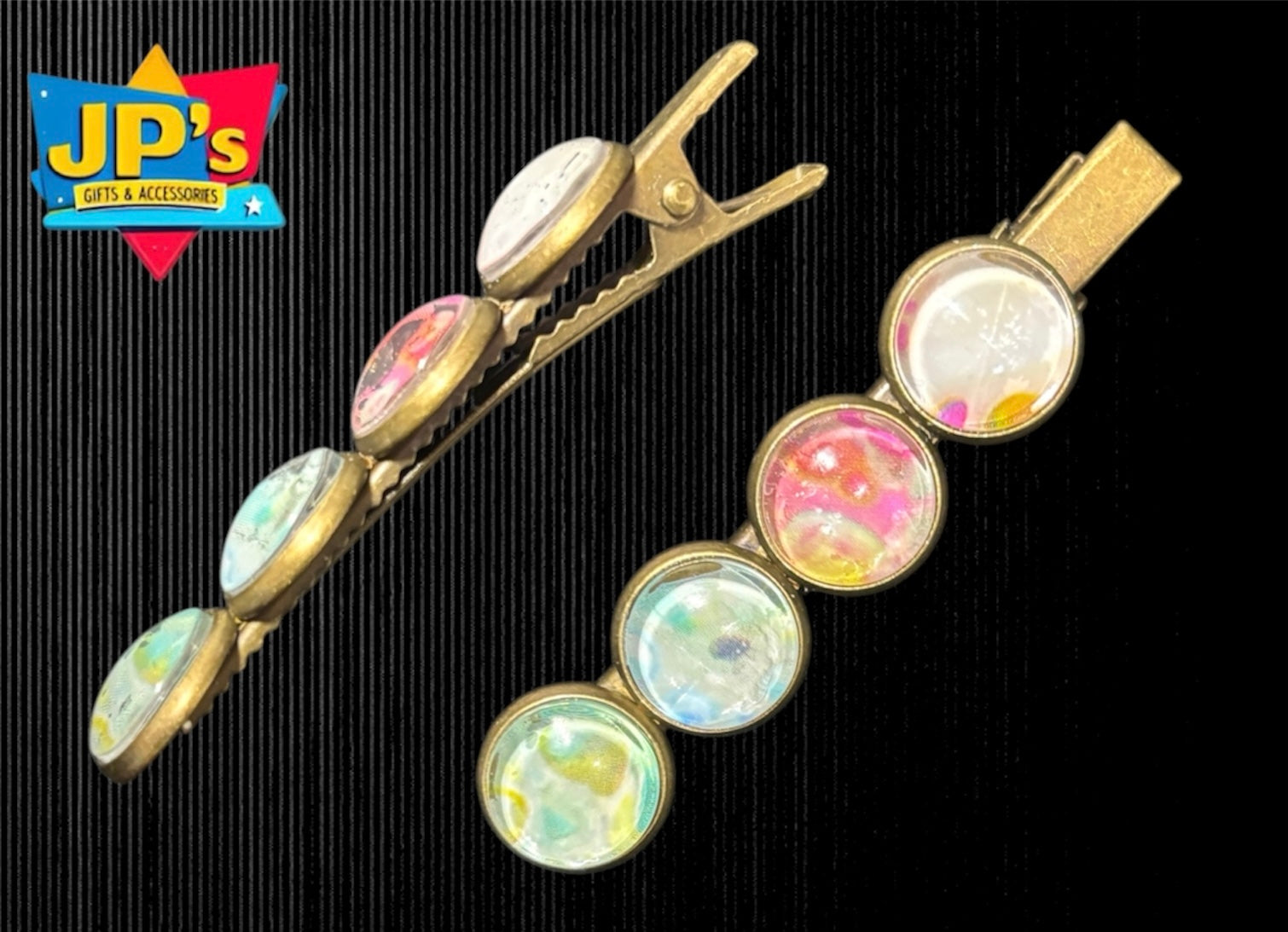 Small Patterned Hair Clips image 4