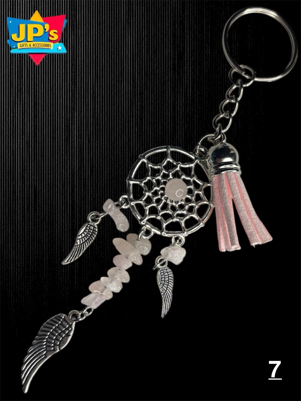 Gemstone Angelwing Dreamcatcher Keyrings image 7