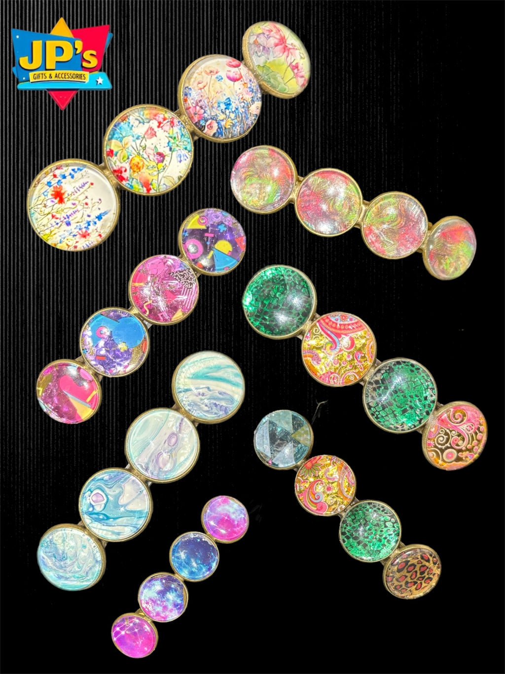 Large Patterned Hair Clips image 0