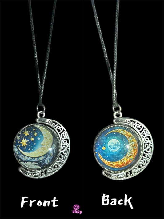 Night Sky Themed Cabochon Spinning Pendants image 1