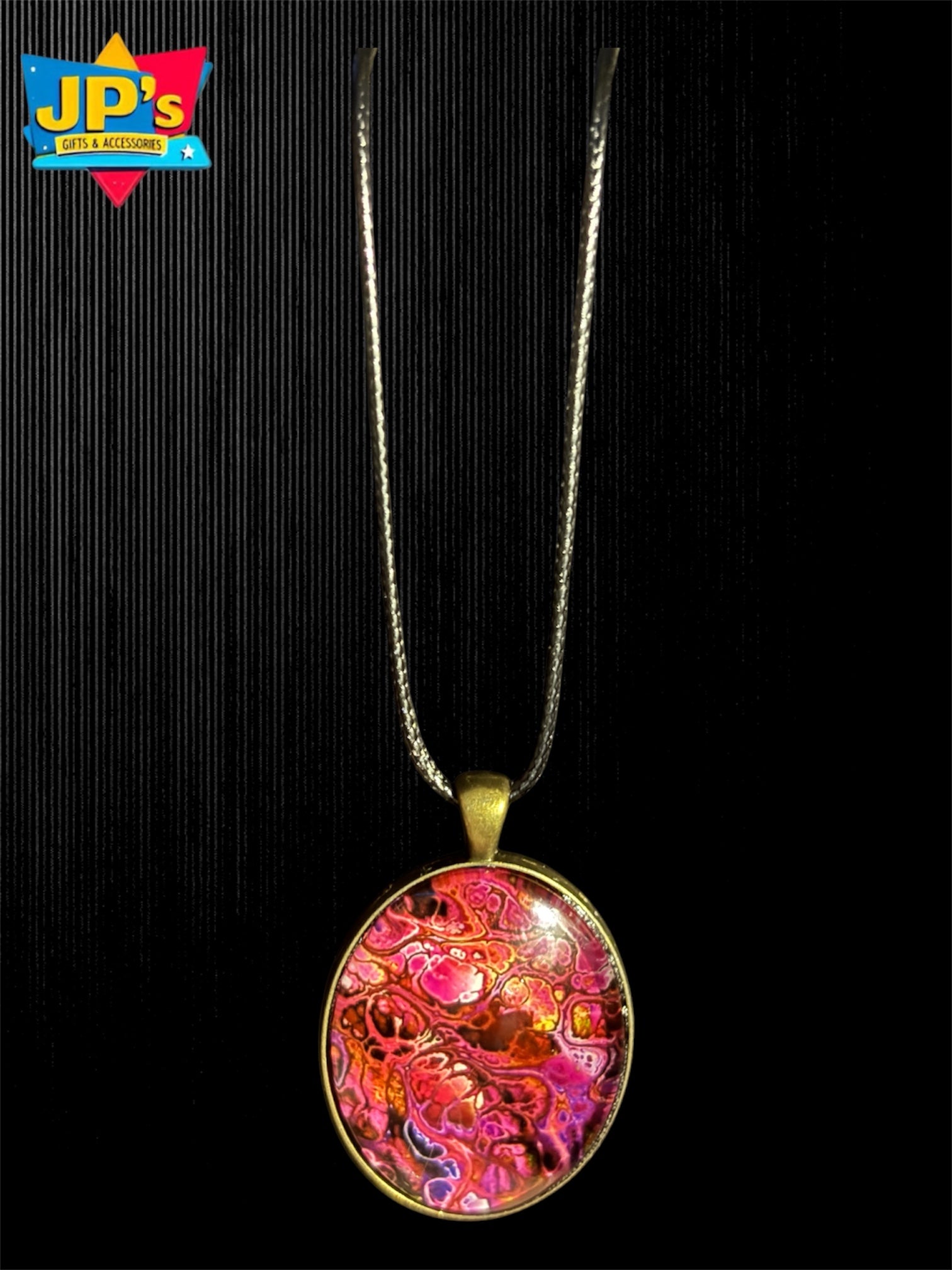 Large Patterned Cabochon Pendant Necklaces image 3