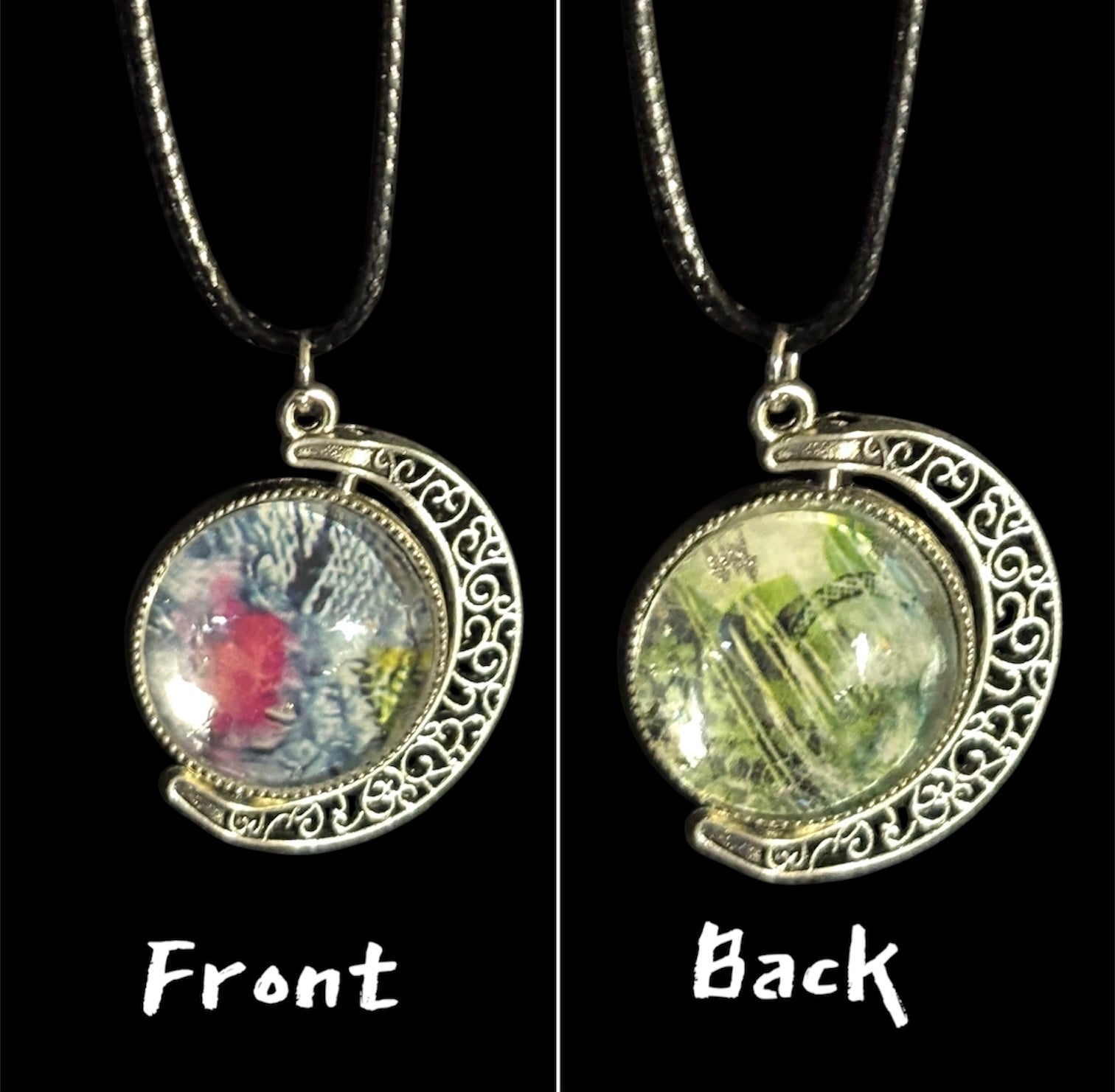 Small Patterned Spinning Pendant Necklaces image 3