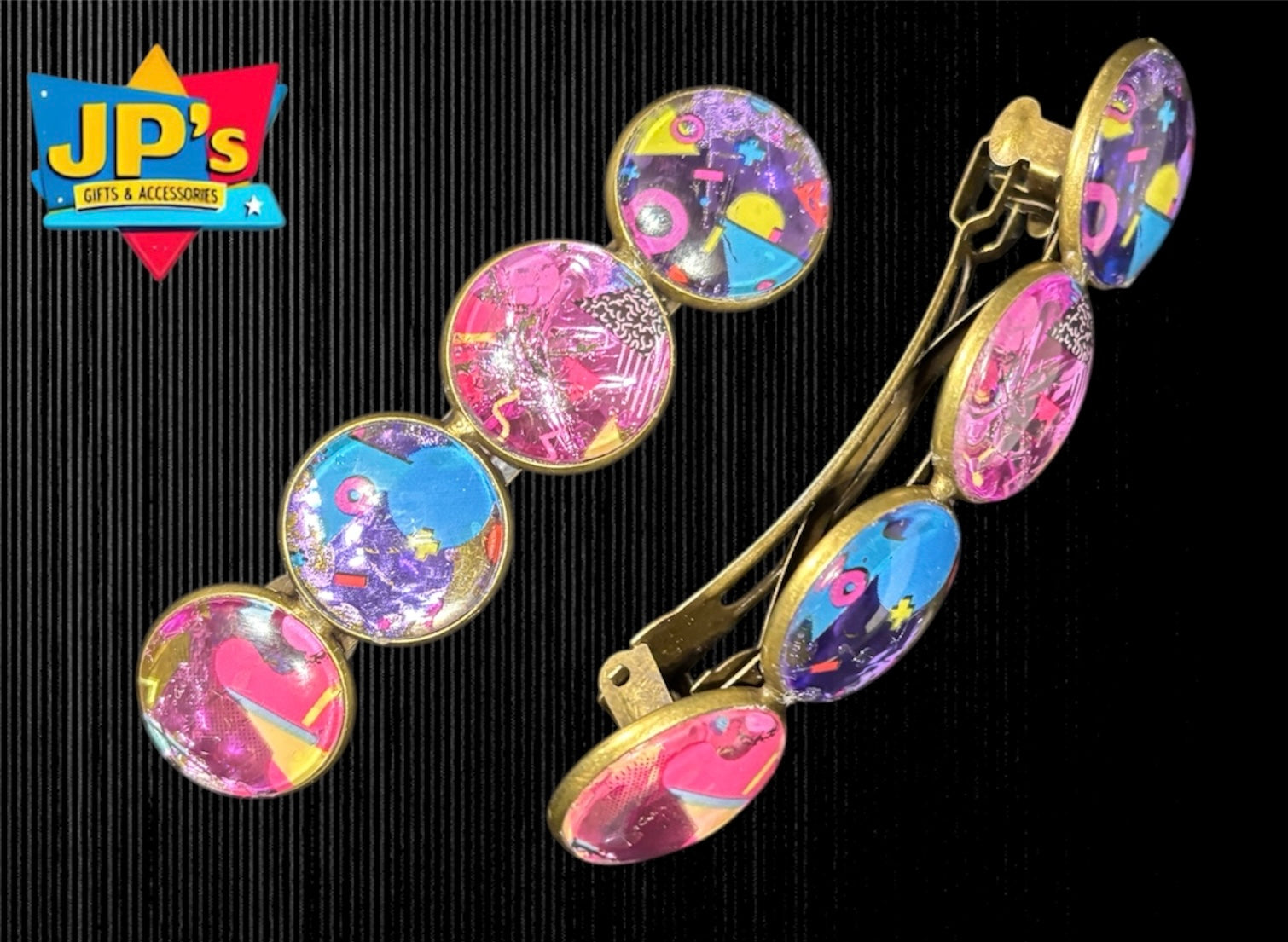 Large Patterned Hair Clips image 4