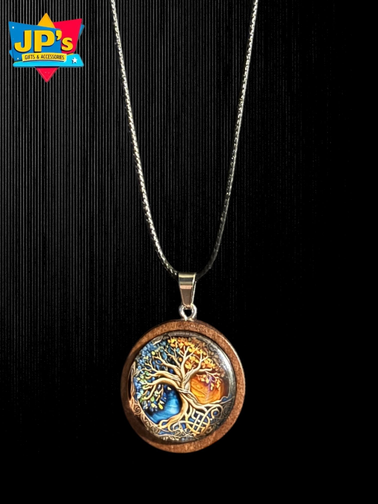 Wooden Cabochon Tree Pendant Necklaces image 8