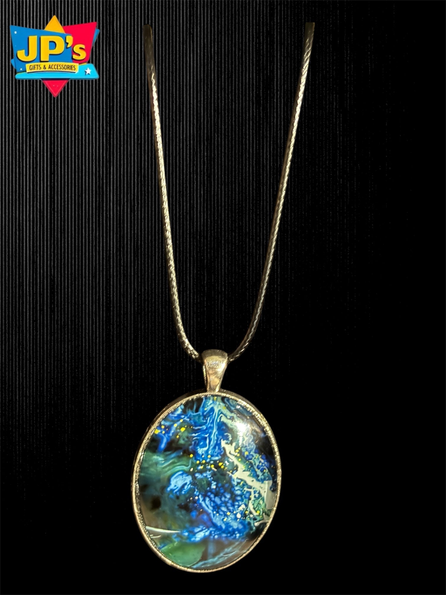 Large Patterned Cabochon Pendant Necklaces image 4