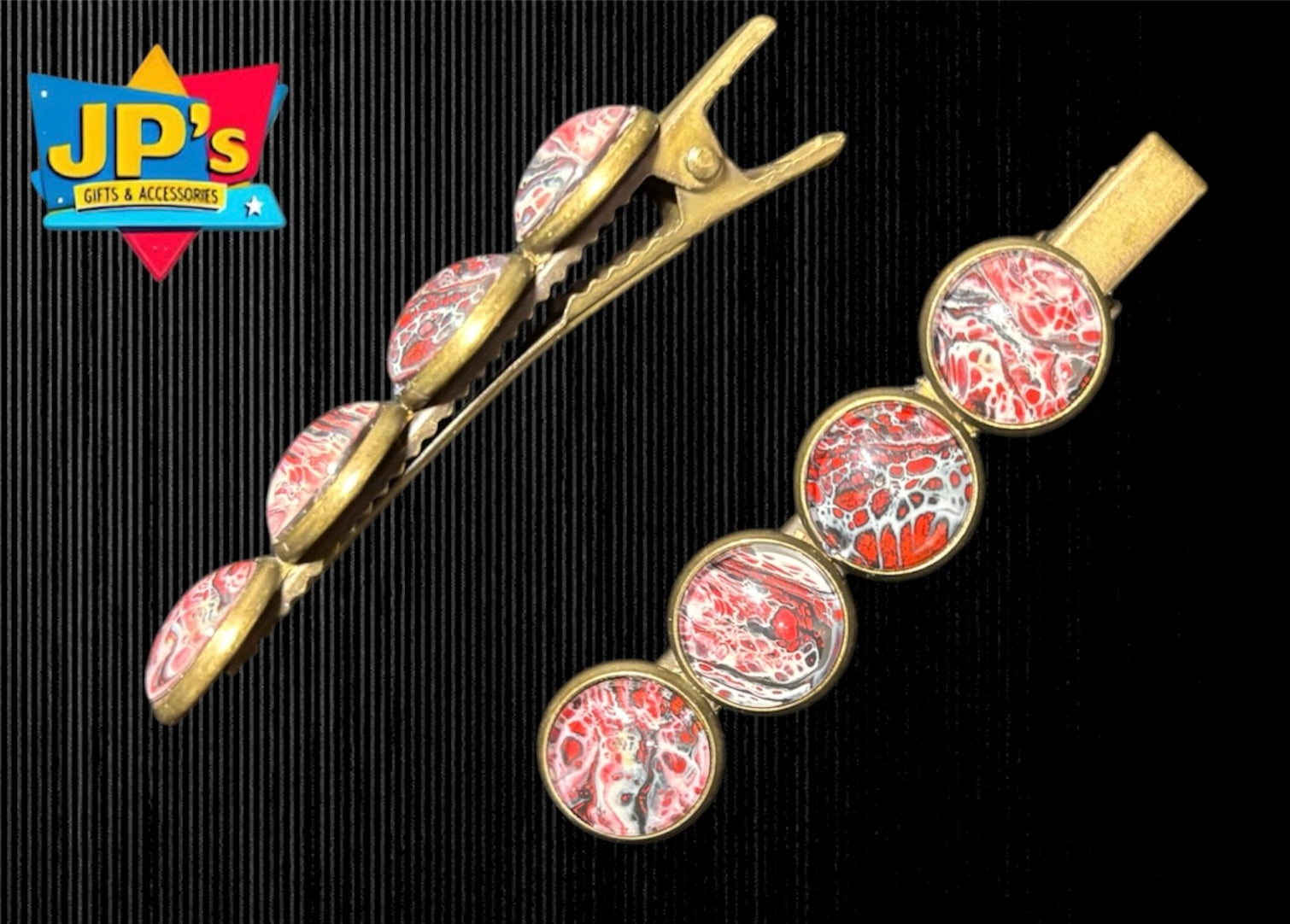 Small Patterned Hair Clips image 2
