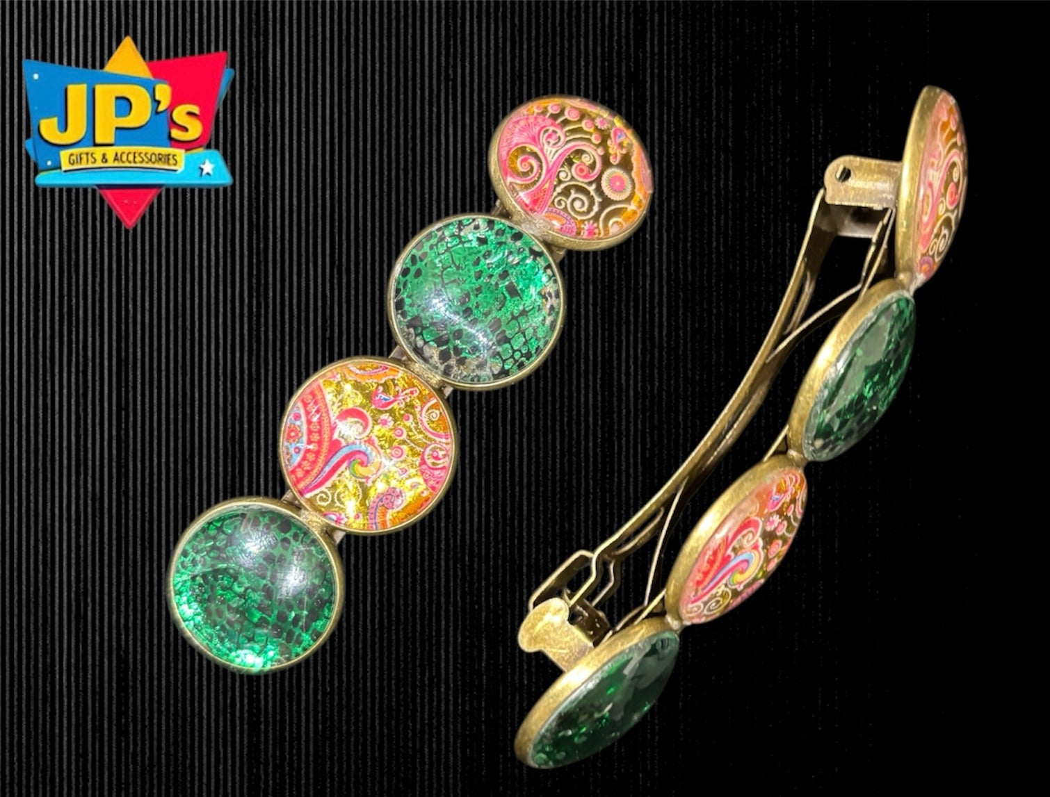 Large Patterned Hair Clips image 6