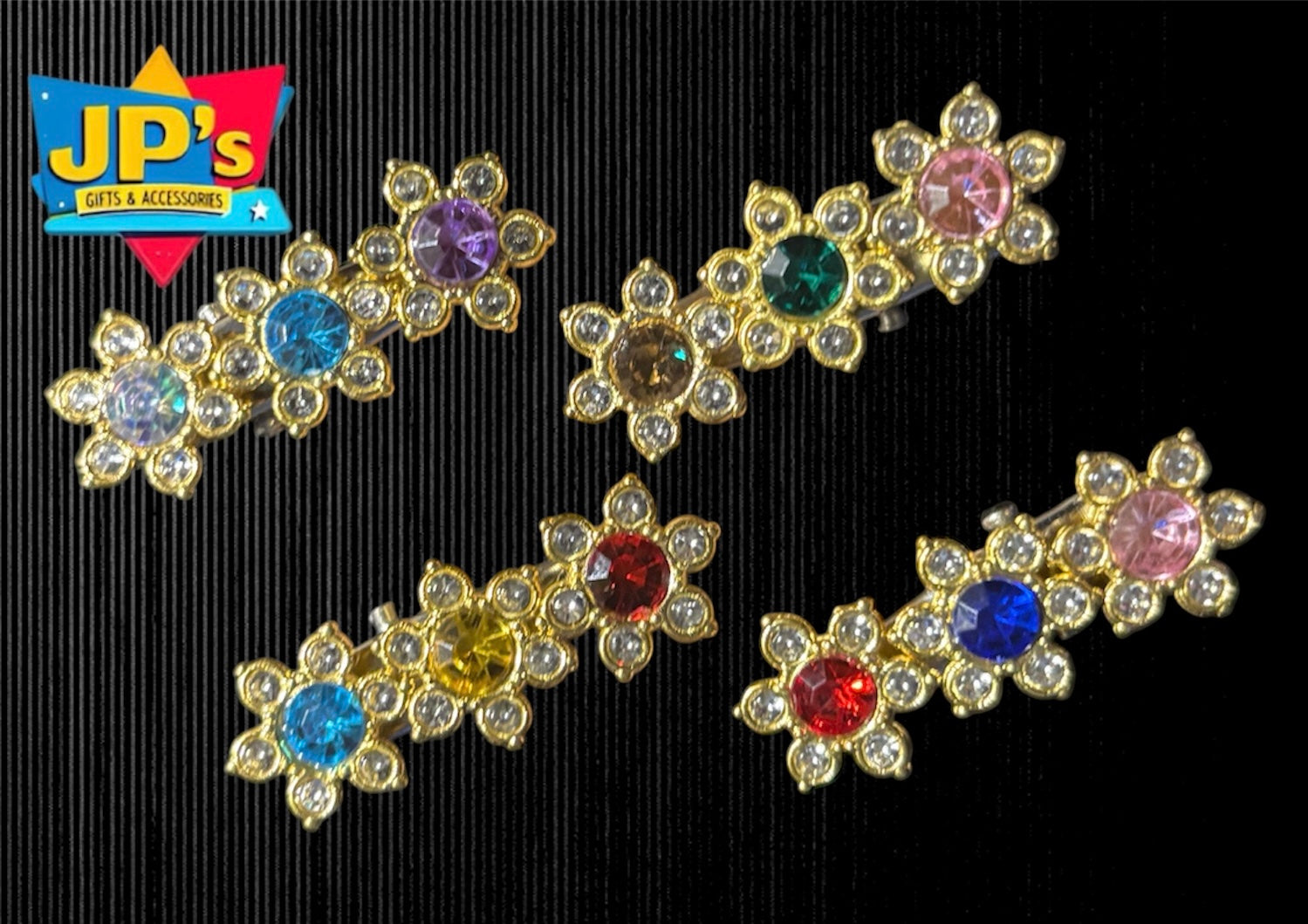 Rhinestone Flower Hair Clip Sets image 0