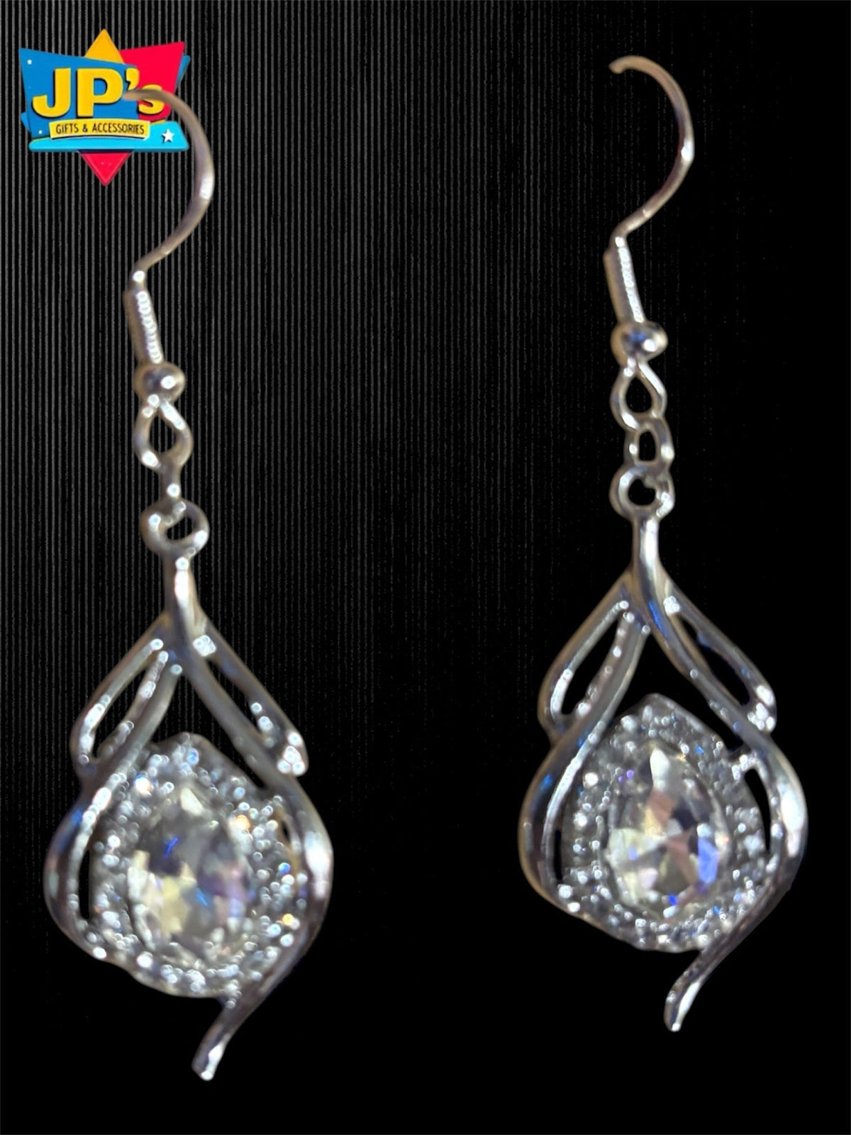 Dazzling Silver Plated Droplet Earrings image 2