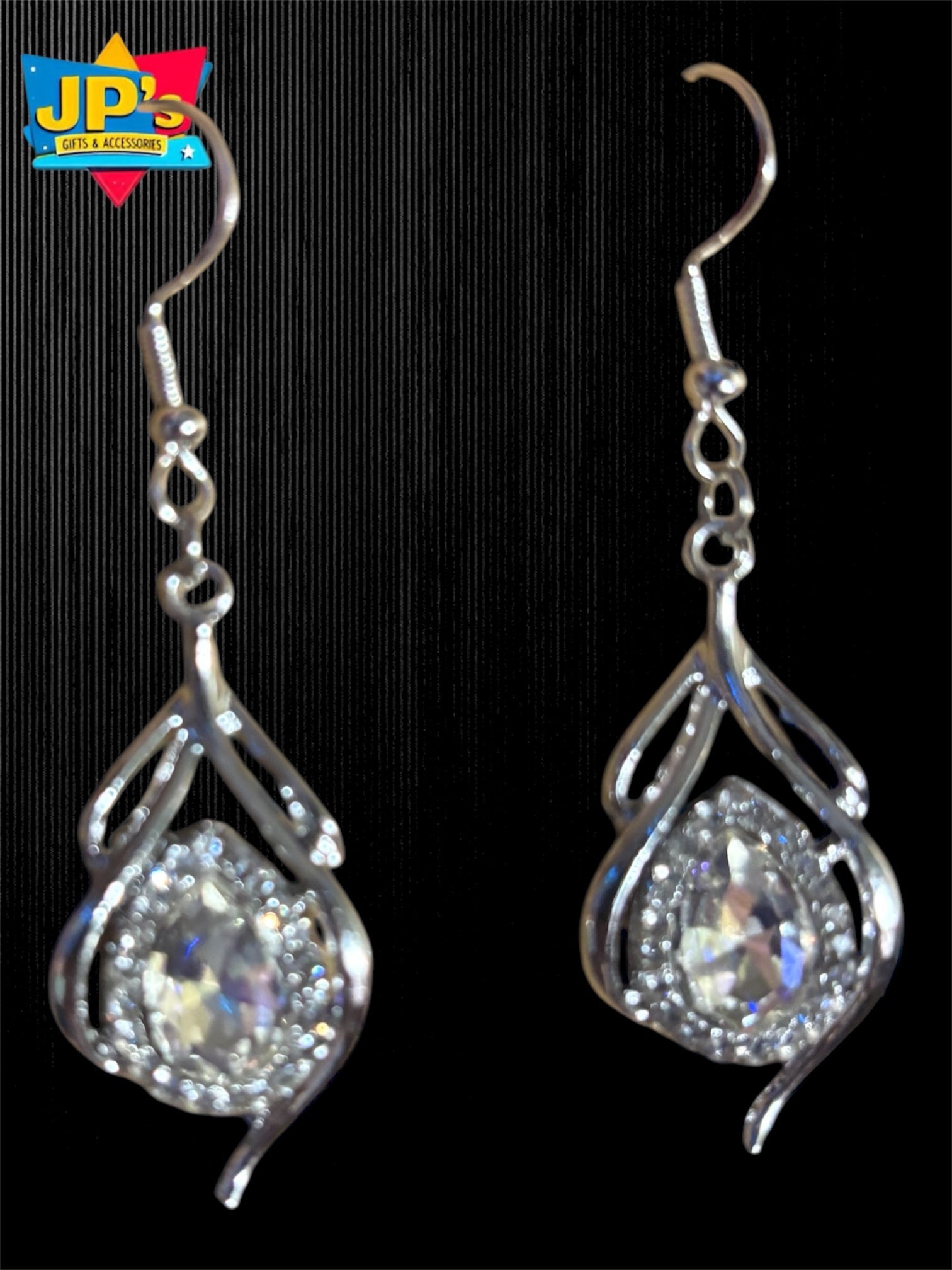 Dazzling Silver Plated Droplet Earrings image 2