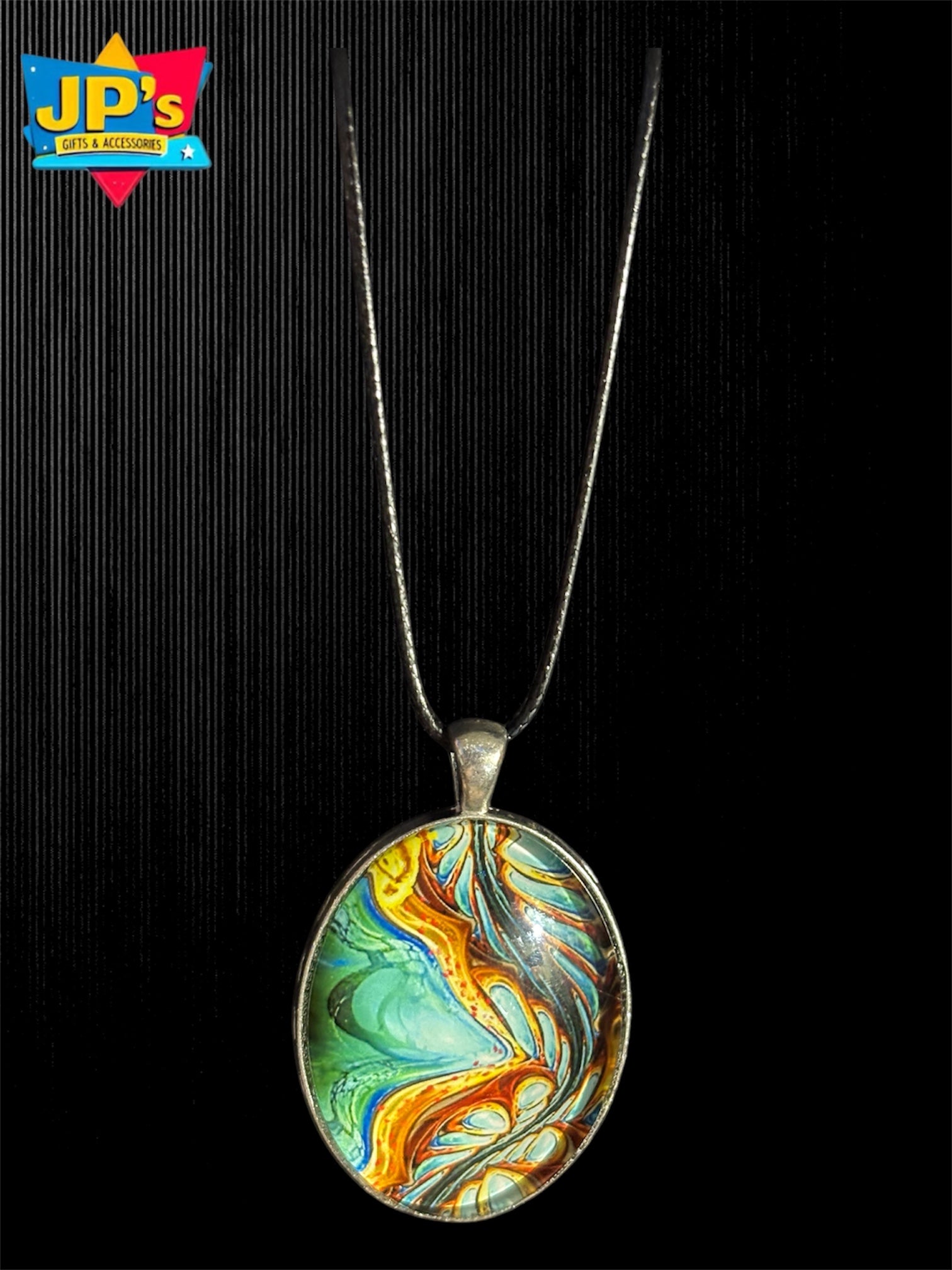 Large Patterned Cabochon Pendant Necklaces image 8