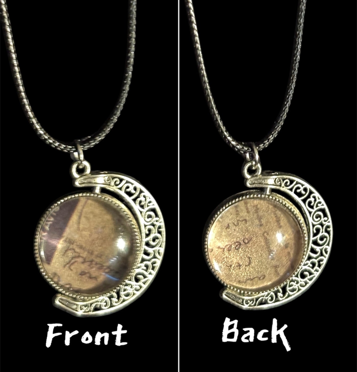 Small Patterned Spinning Pendant Necklaces image 5