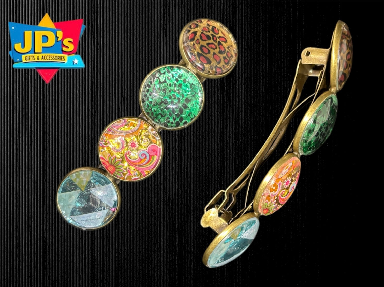 Large Patterned Hair Clips image 8