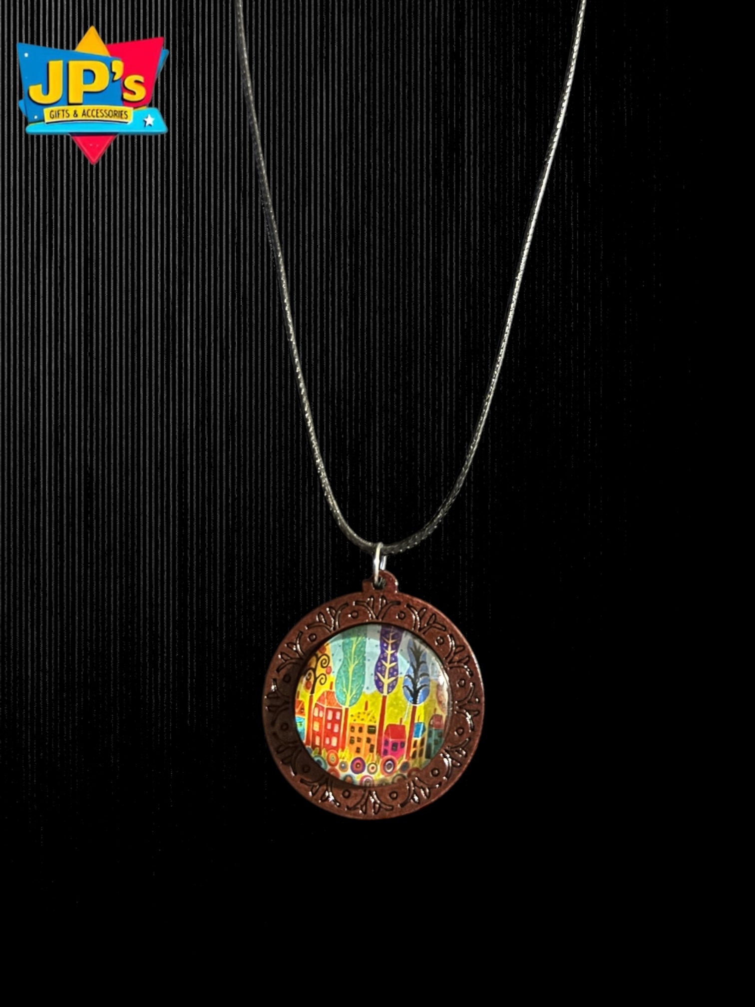 Wooden Cabochon Tree Pendant Necklaces image 3