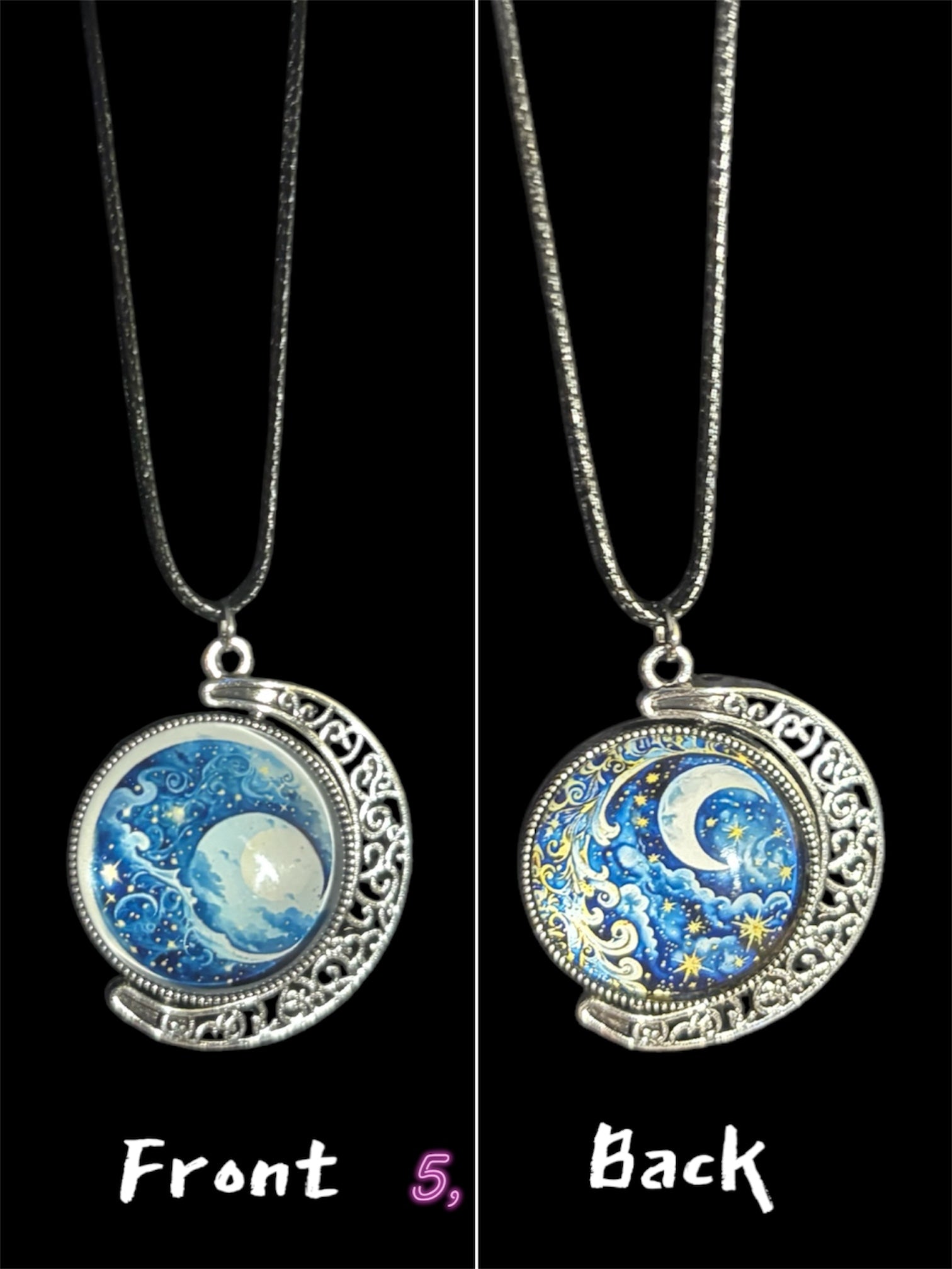 Night Sky Themed Cabochon Spinning Pendants image 4