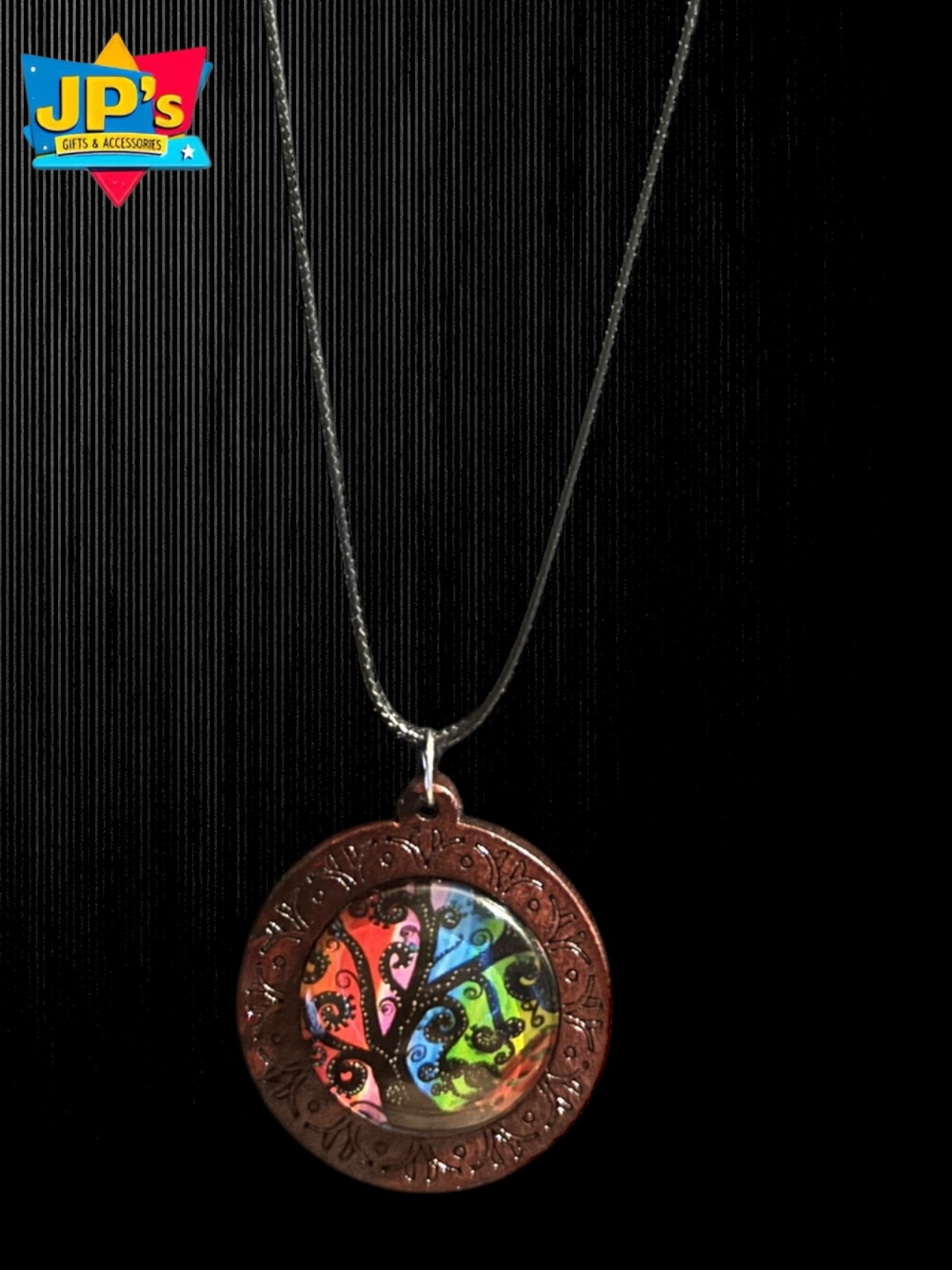 Wooden Cabochon Tree Pendant Necklaces image 2