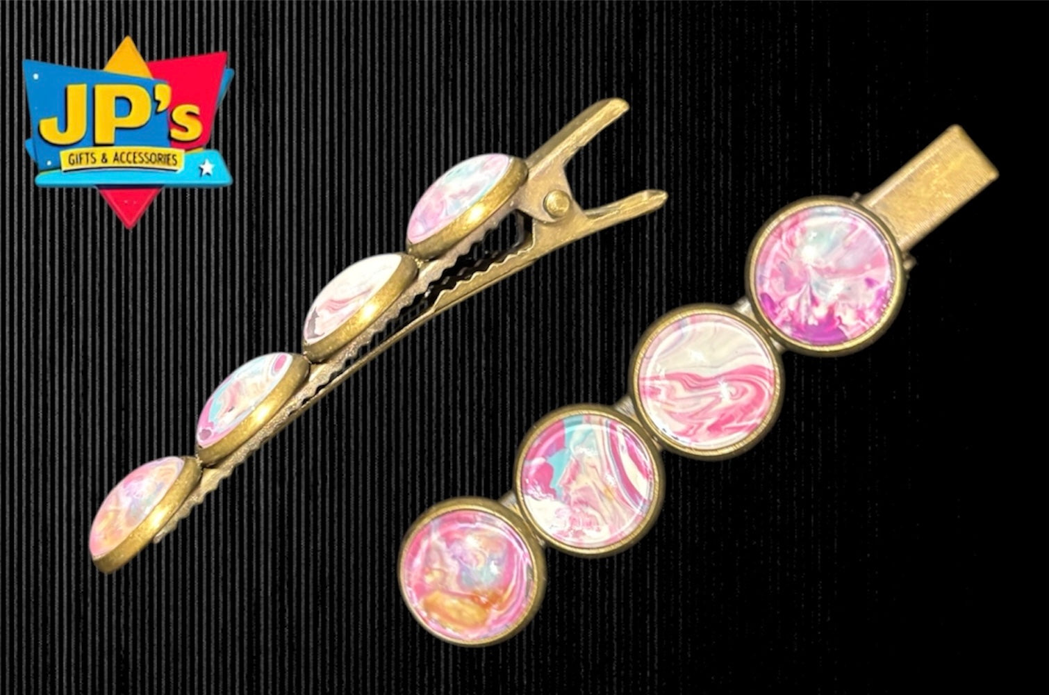 Small Patterned Hair Clips image 3