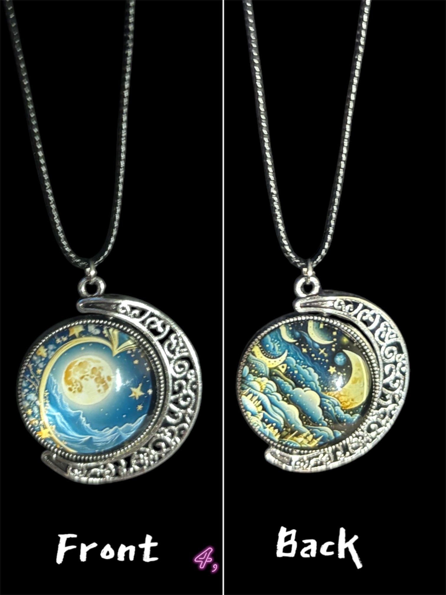 Night Sky Themed Cabochon Spinning Pendants image 3