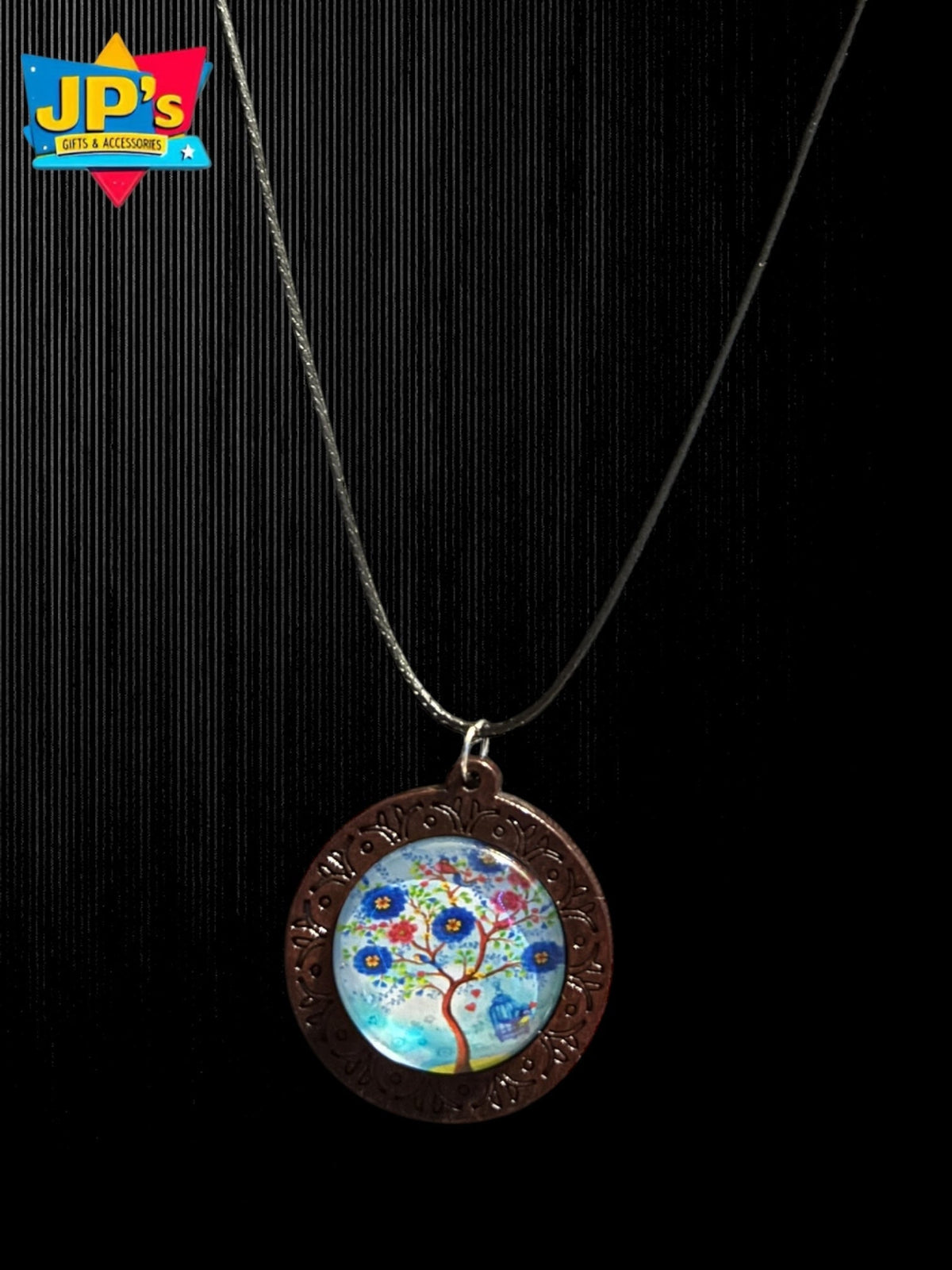 Wooden Cabochon Tree Pendant Necklaces image 8