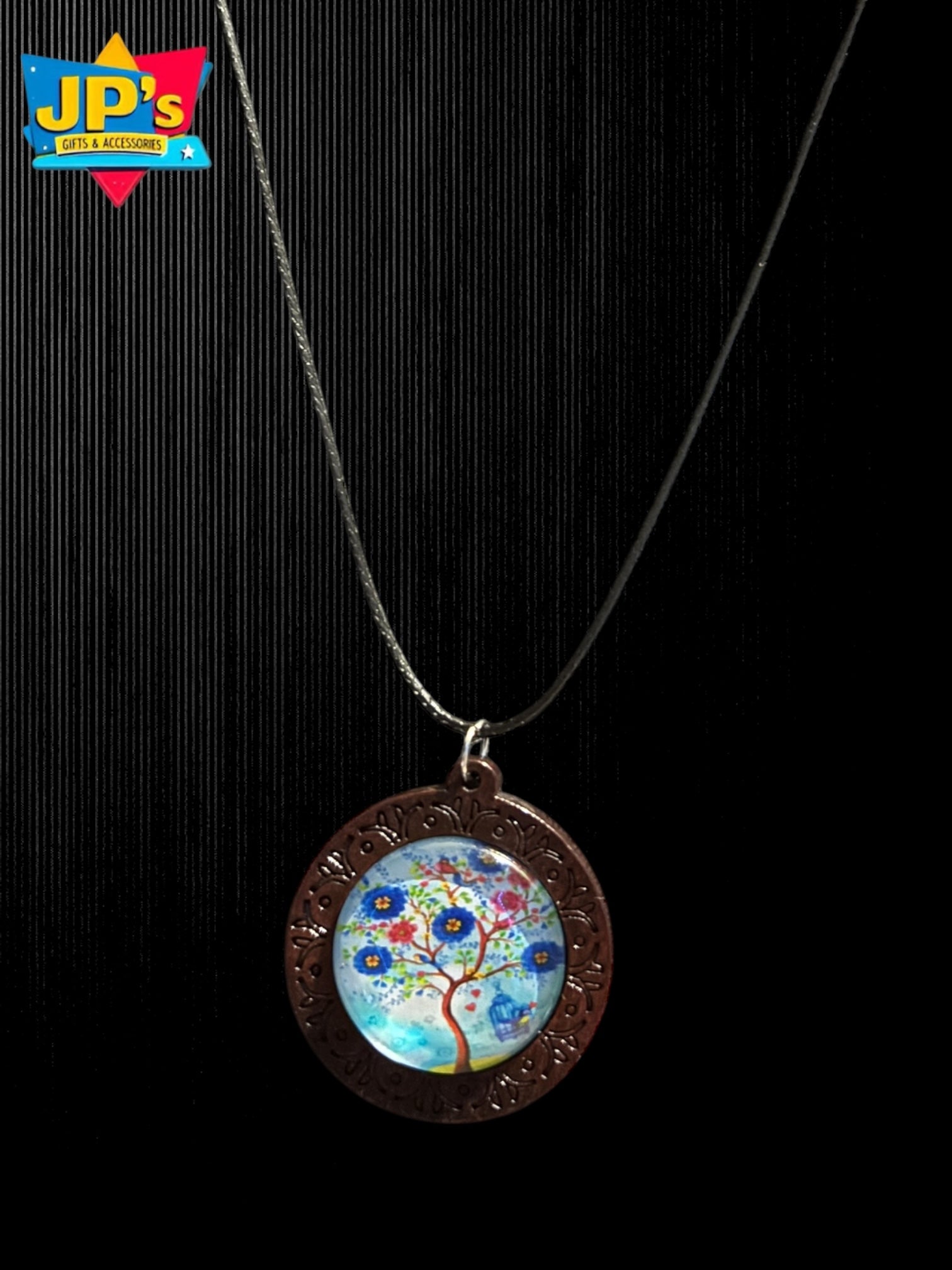 Wooden Cabochon Tree Pendant Necklaces image 8