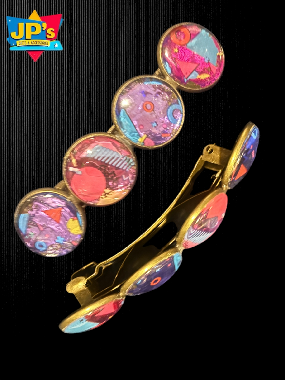 Large Patterned Hair Clips
